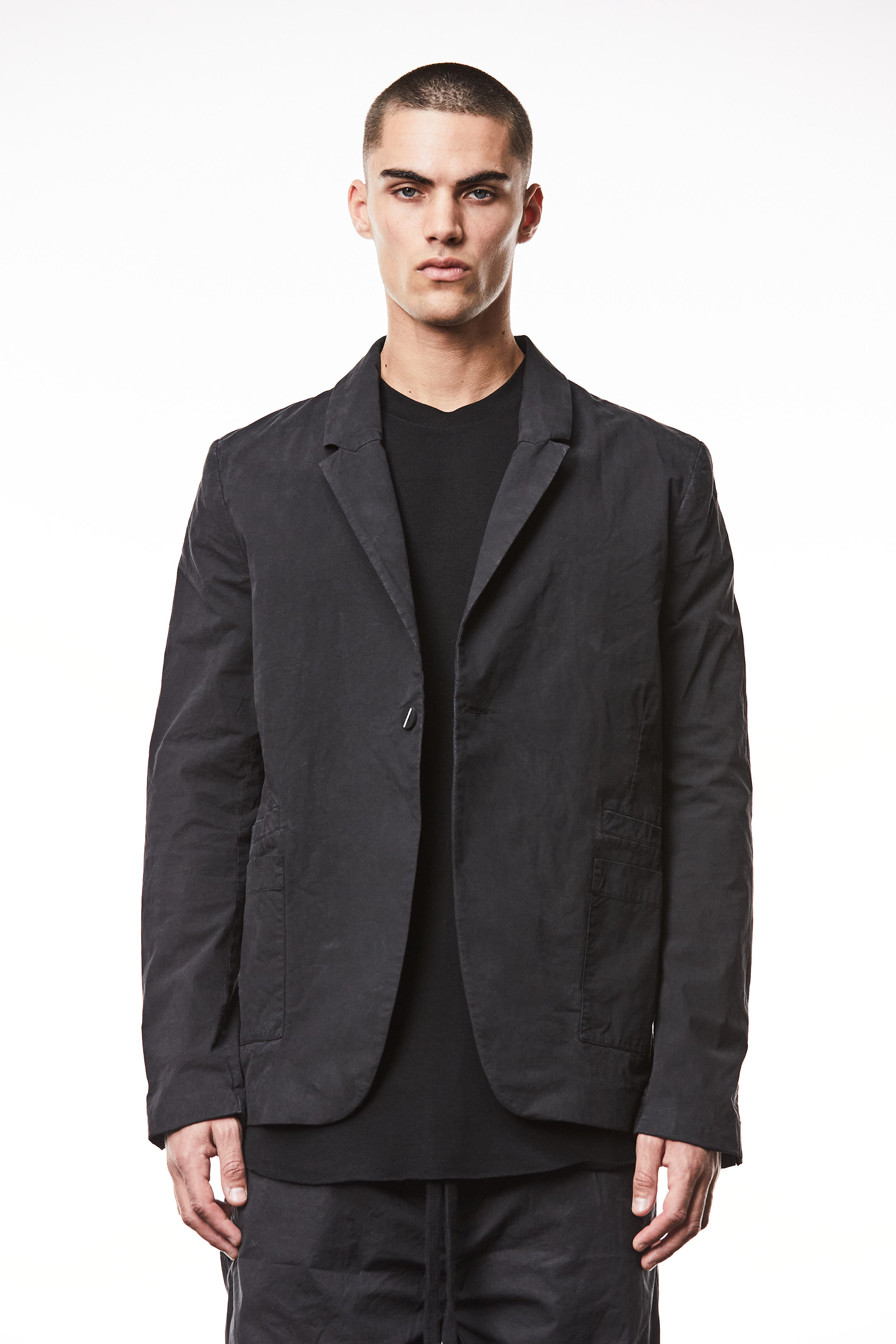 THOM KROM Slim Fit Washed Crashed Cotton Jacket