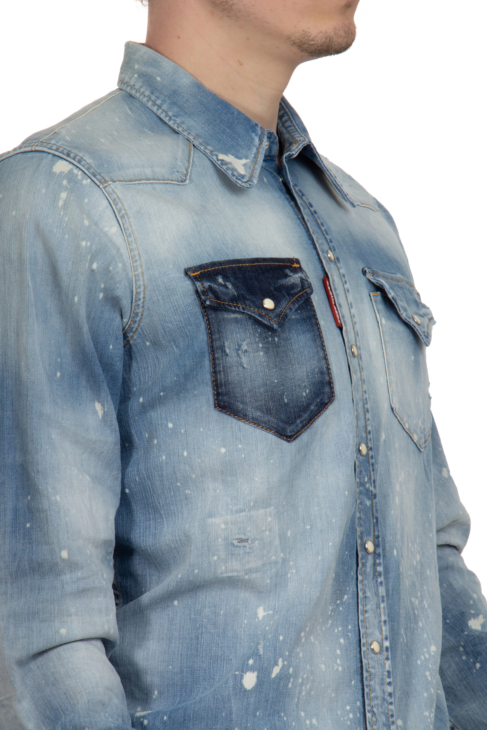 DSQUARED2 Cotton Stretch Denim Bob Shirt