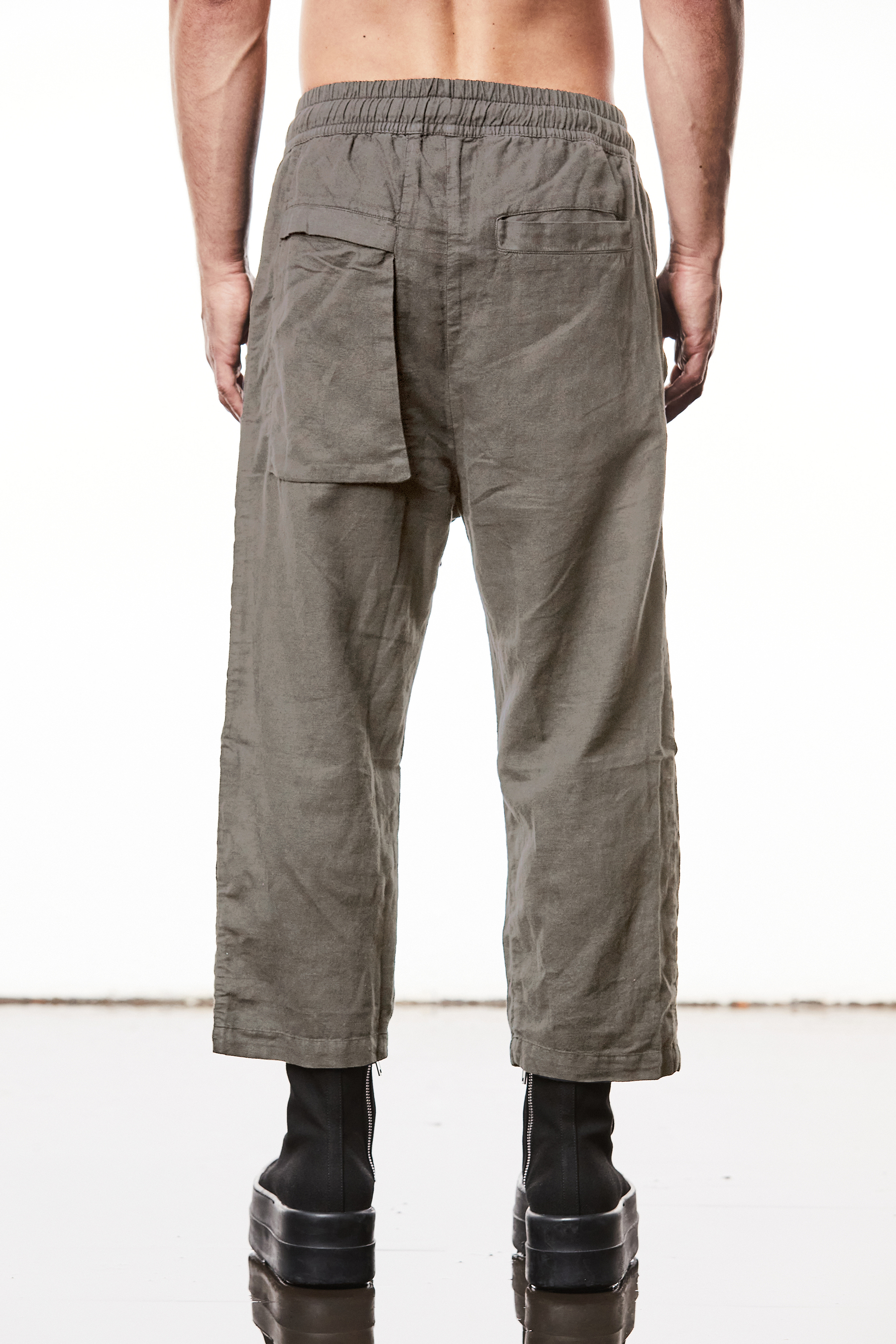 THOM KROM Cropped Leg Linen-Cotton Blend Pants