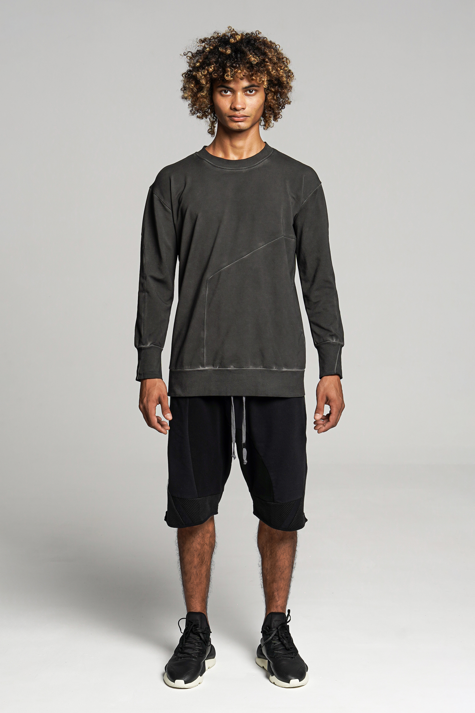 RE:VOLVER ATELIER Slit Cotton Stretch Jersey Sweatshirt