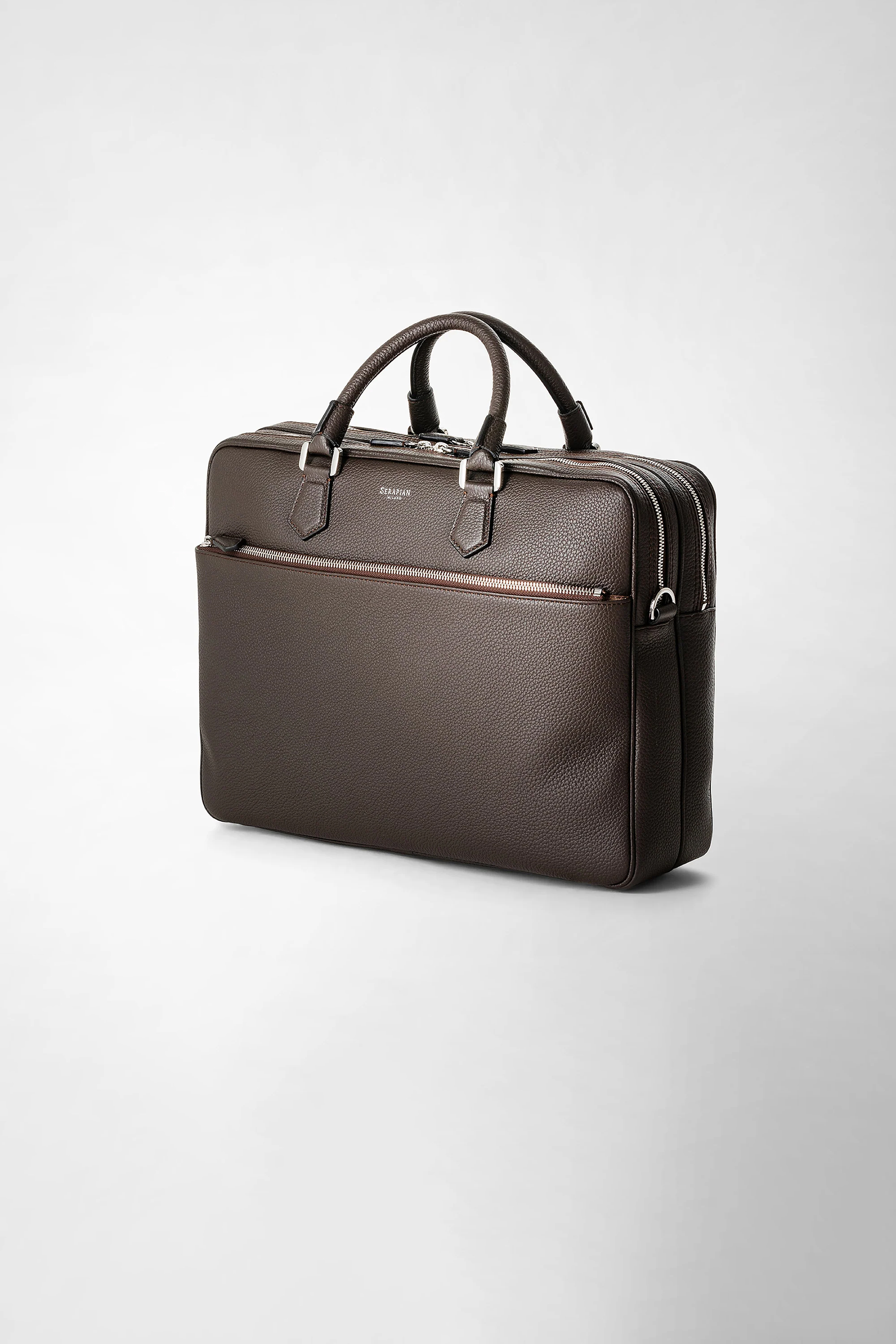 SERAPIAN Large Cashmere Leather Briefcase