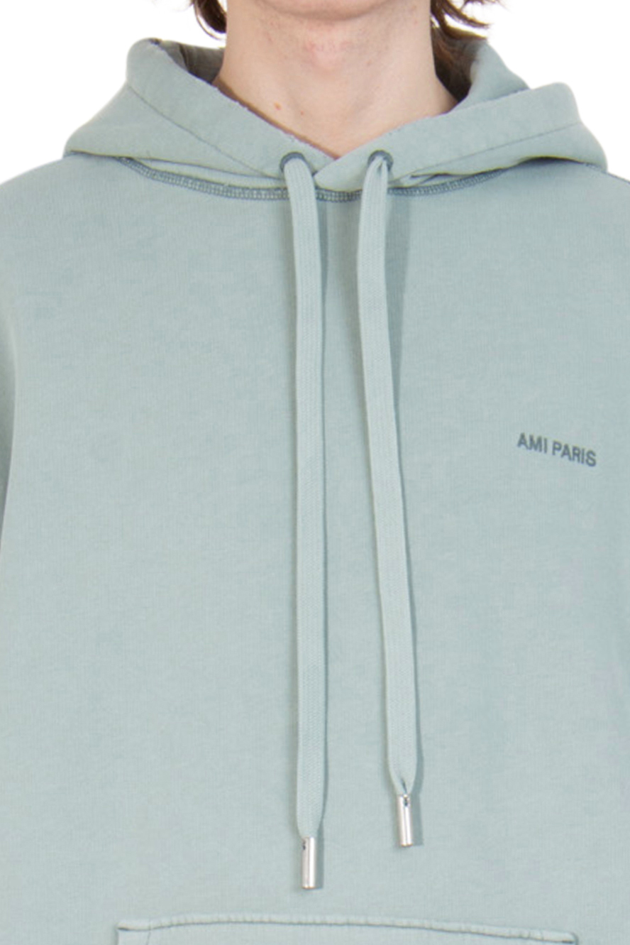 AMI PARIS Faded Out Cotton Fleece Hoodie