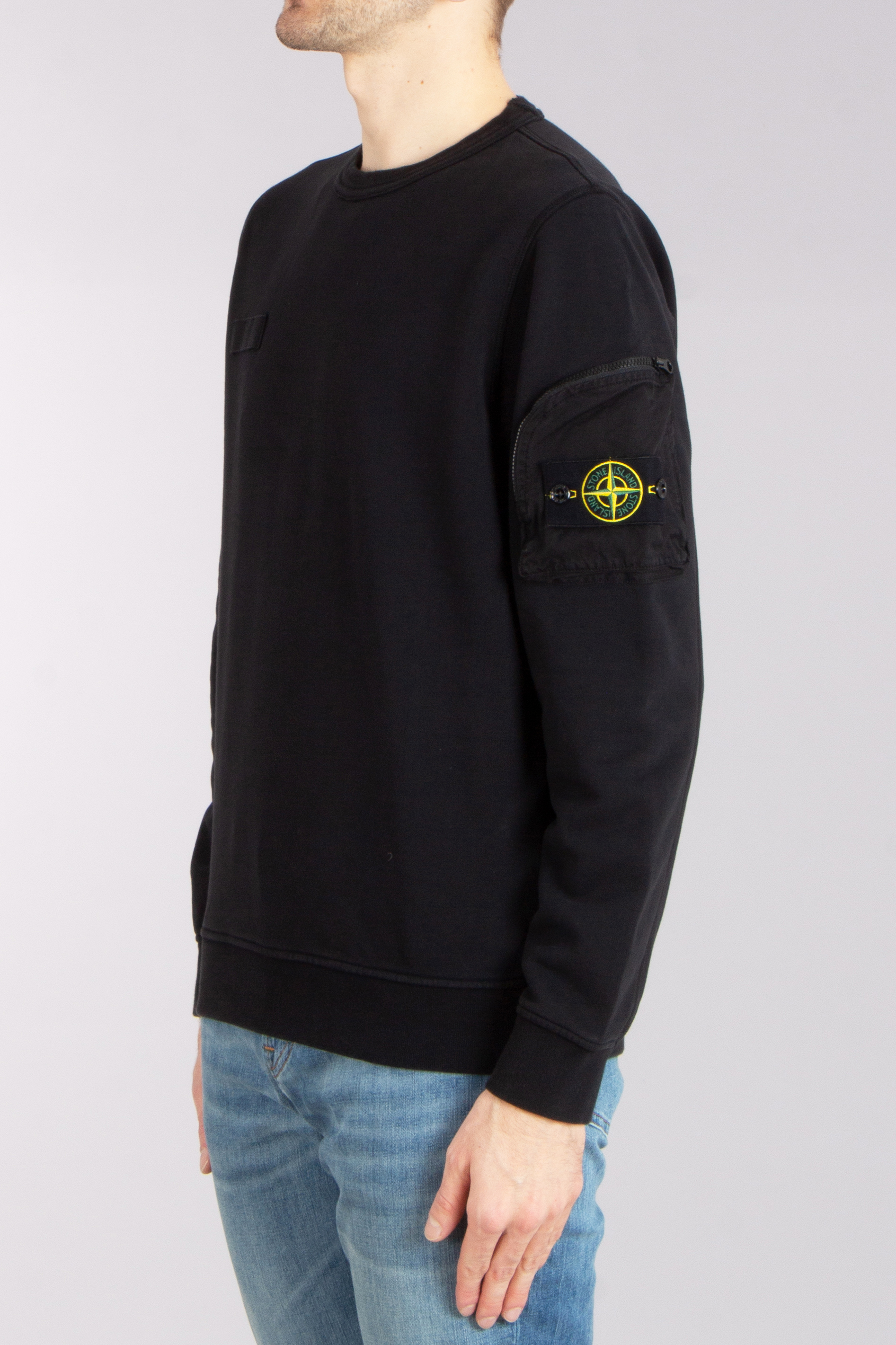 STONE ISLAND Garment-Dyed Organic Cotton Fleece Sweatshirt