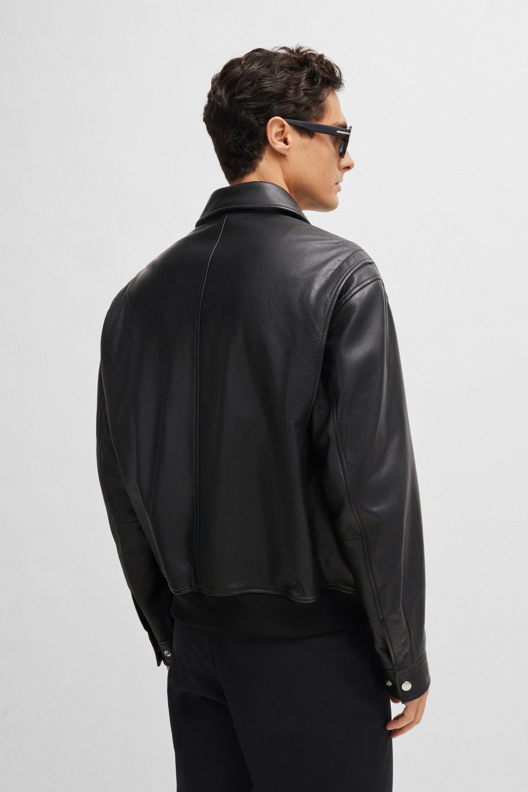 BOSS Regular Fit Leather Jacket C-Merwyn