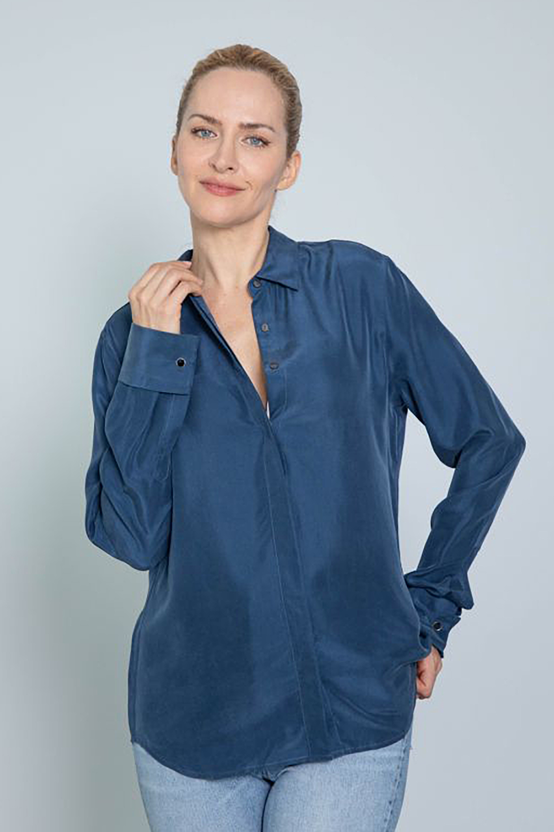 0039 ITALY Sandwashed Silk Blouse Odelle Cuff