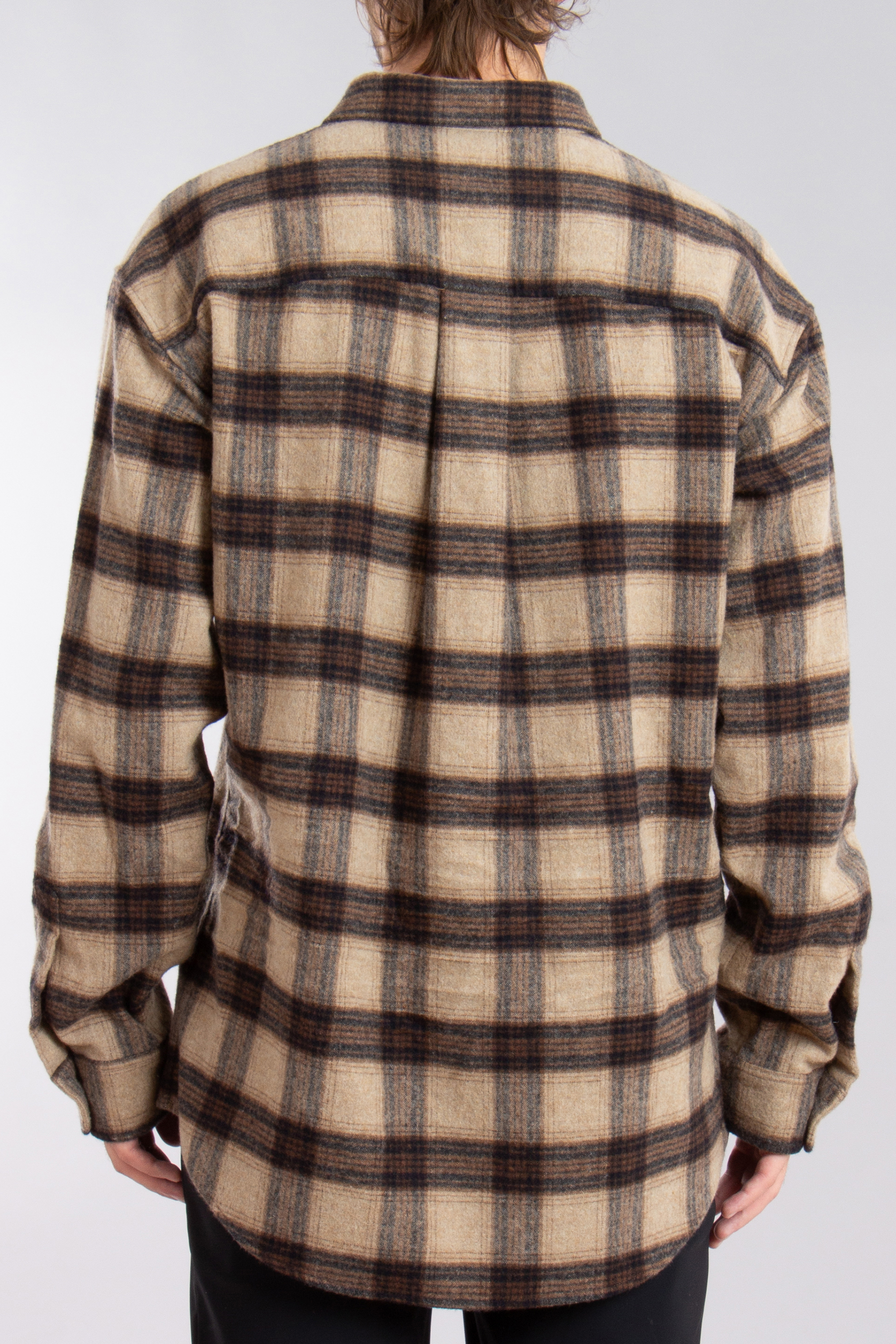 DSQUARED2 Checked Wool Blend Canadian Dropped Shoulder Shirt