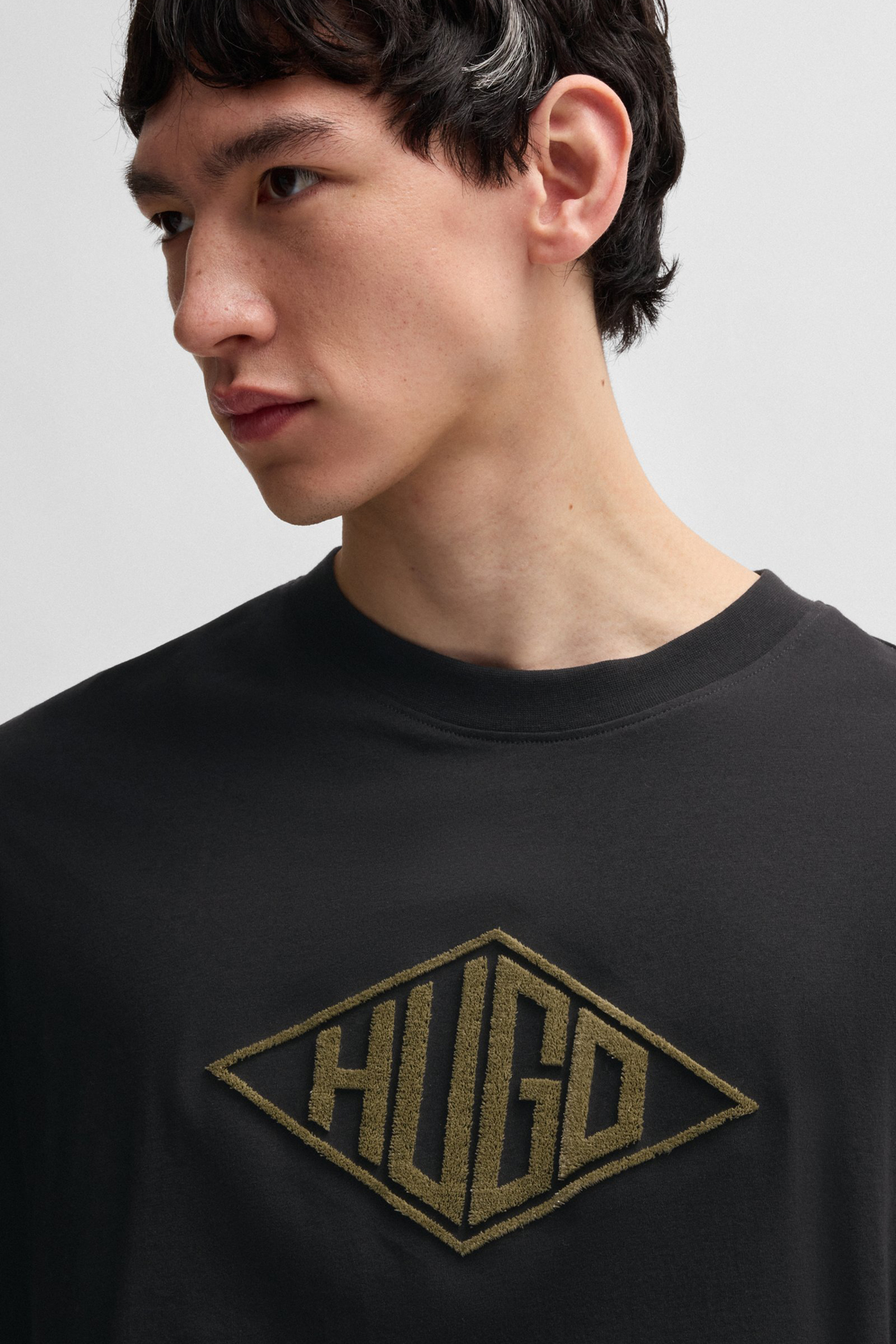 HUGO Regular Fit Embroiered Cotton Jersey T-Shirt Dalendi