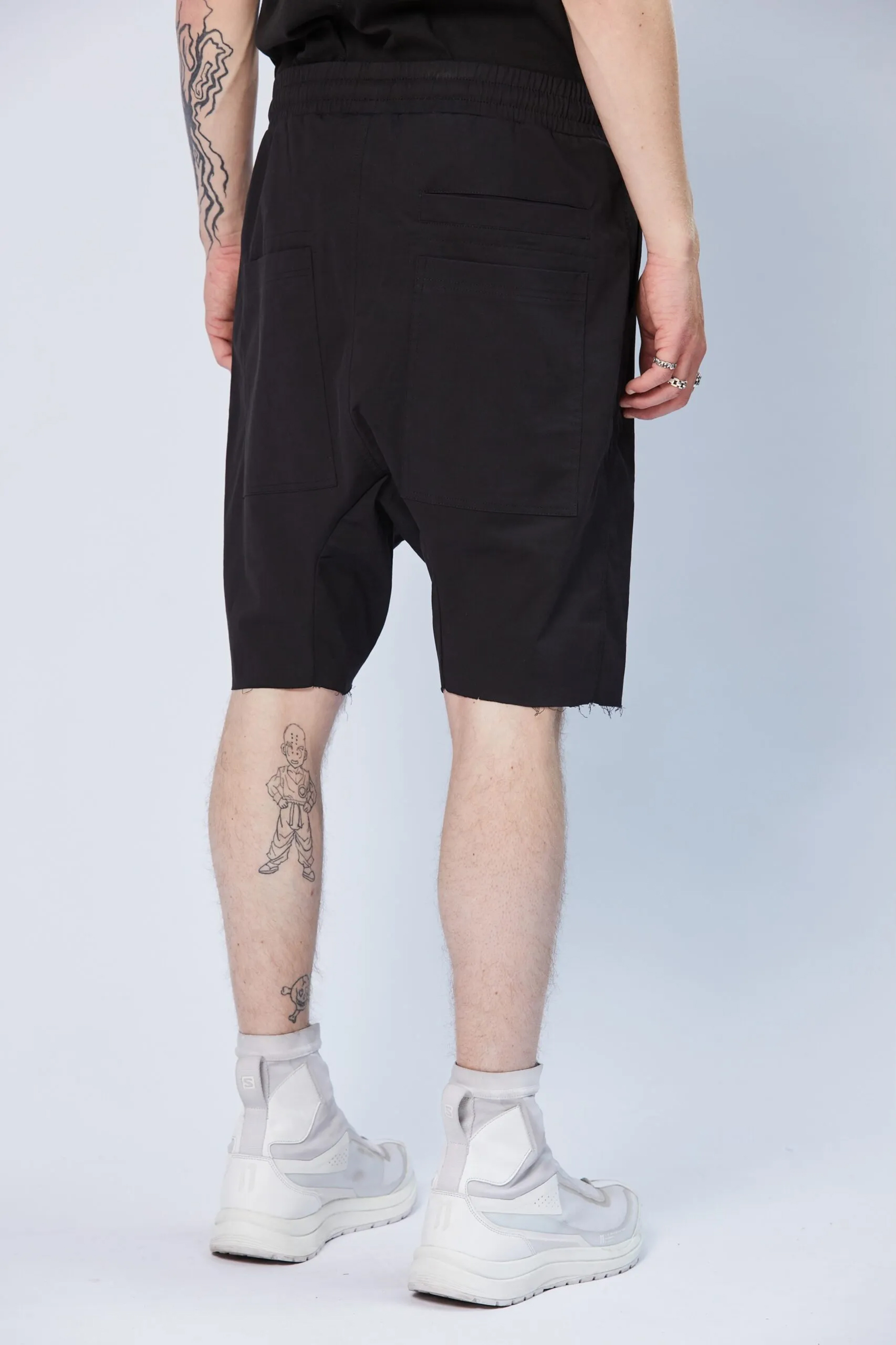 THOM KROM Drop Crotch Cotton Stretch Shorts