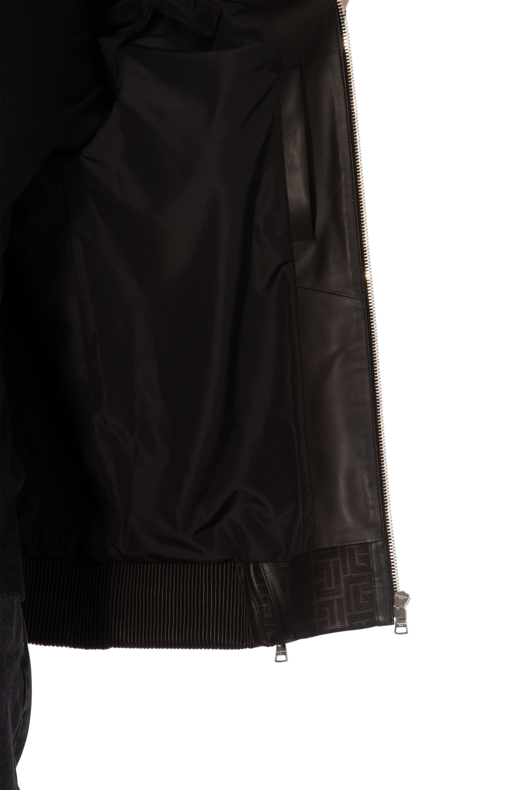 BALMAIN Monogrammed Leather Jacket