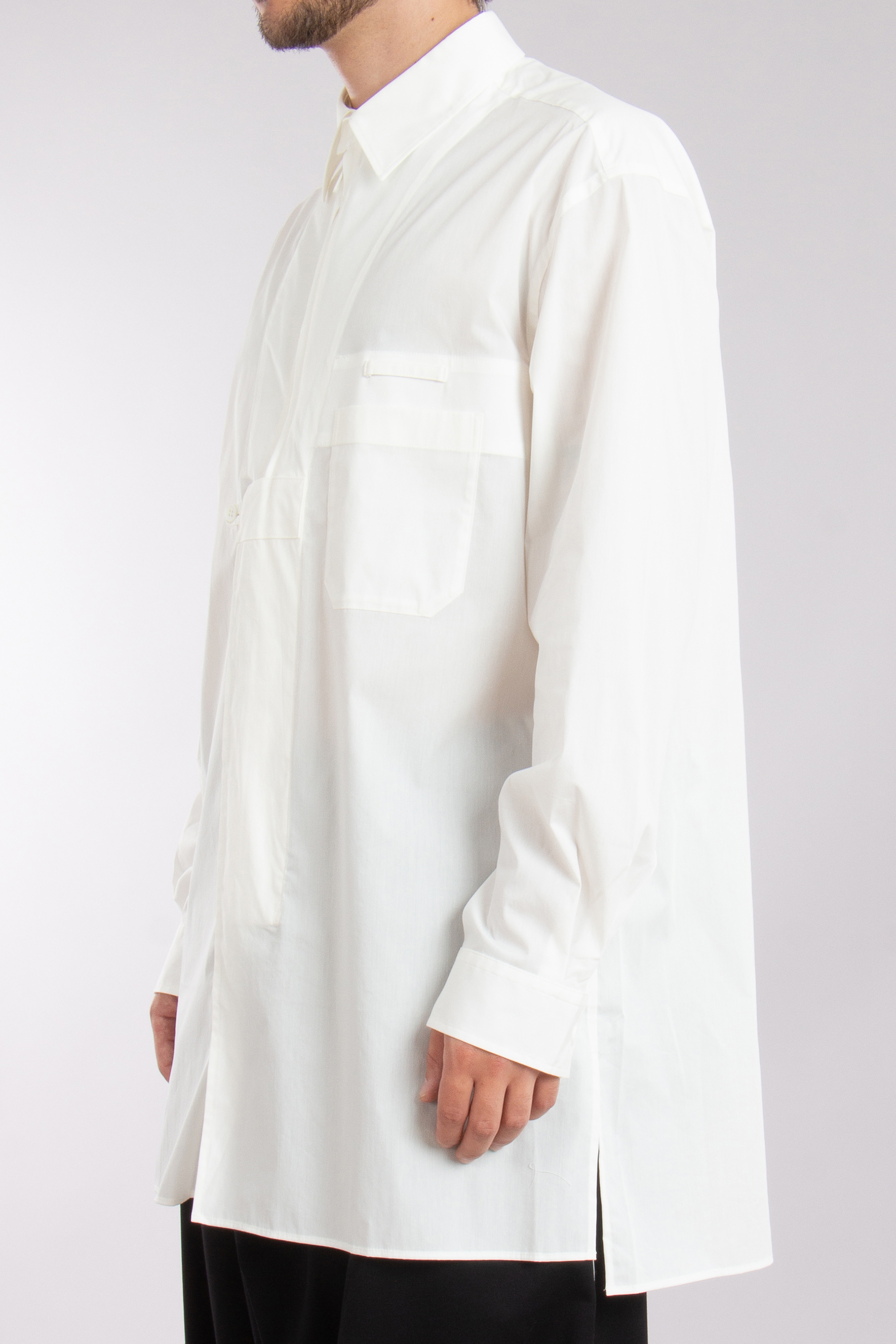 Y-3 Oversized Cotton Blend Stretch Overshirt