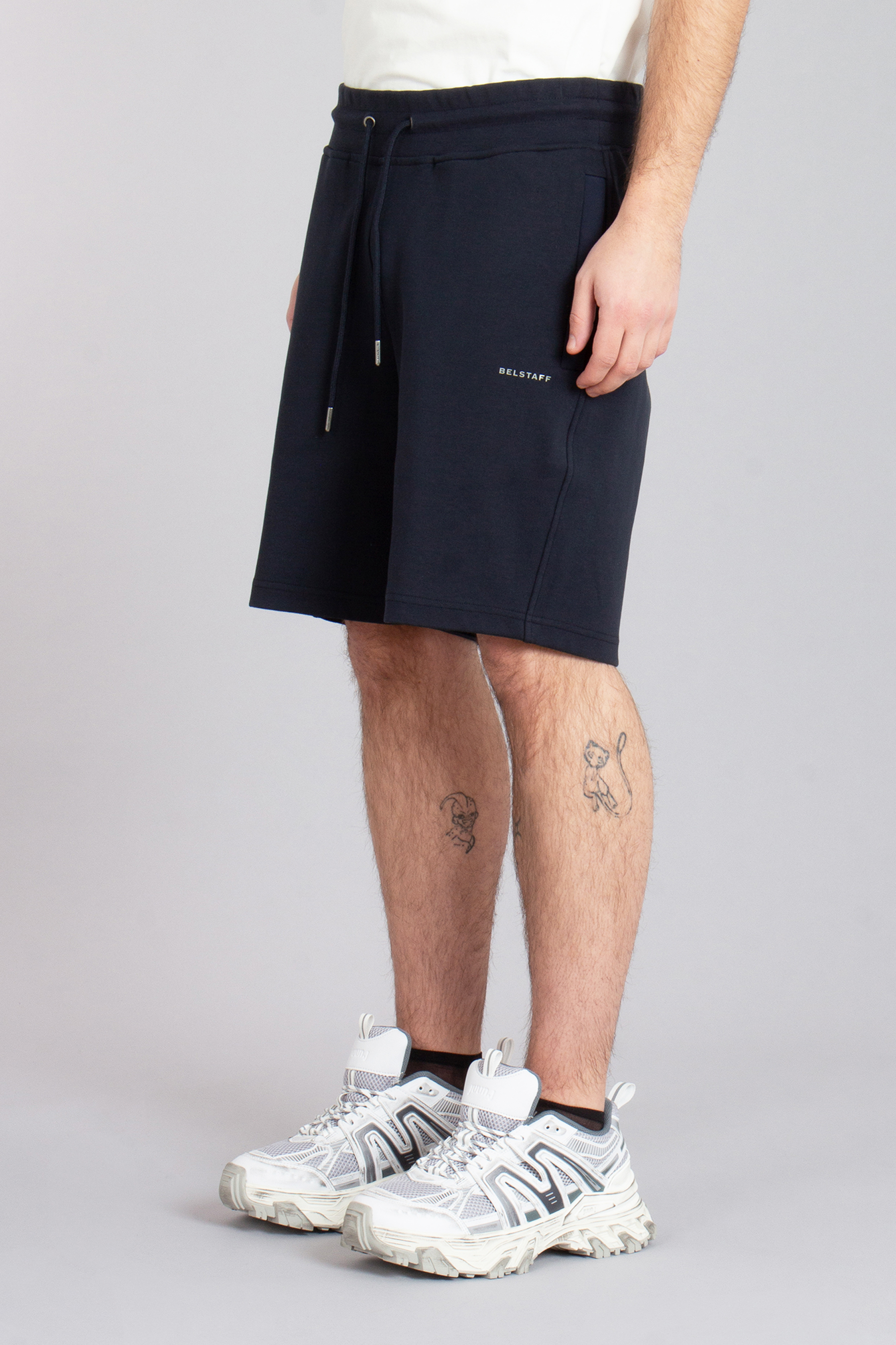 BELSTAFF Cotton Fleece Sweatshorts Alloy