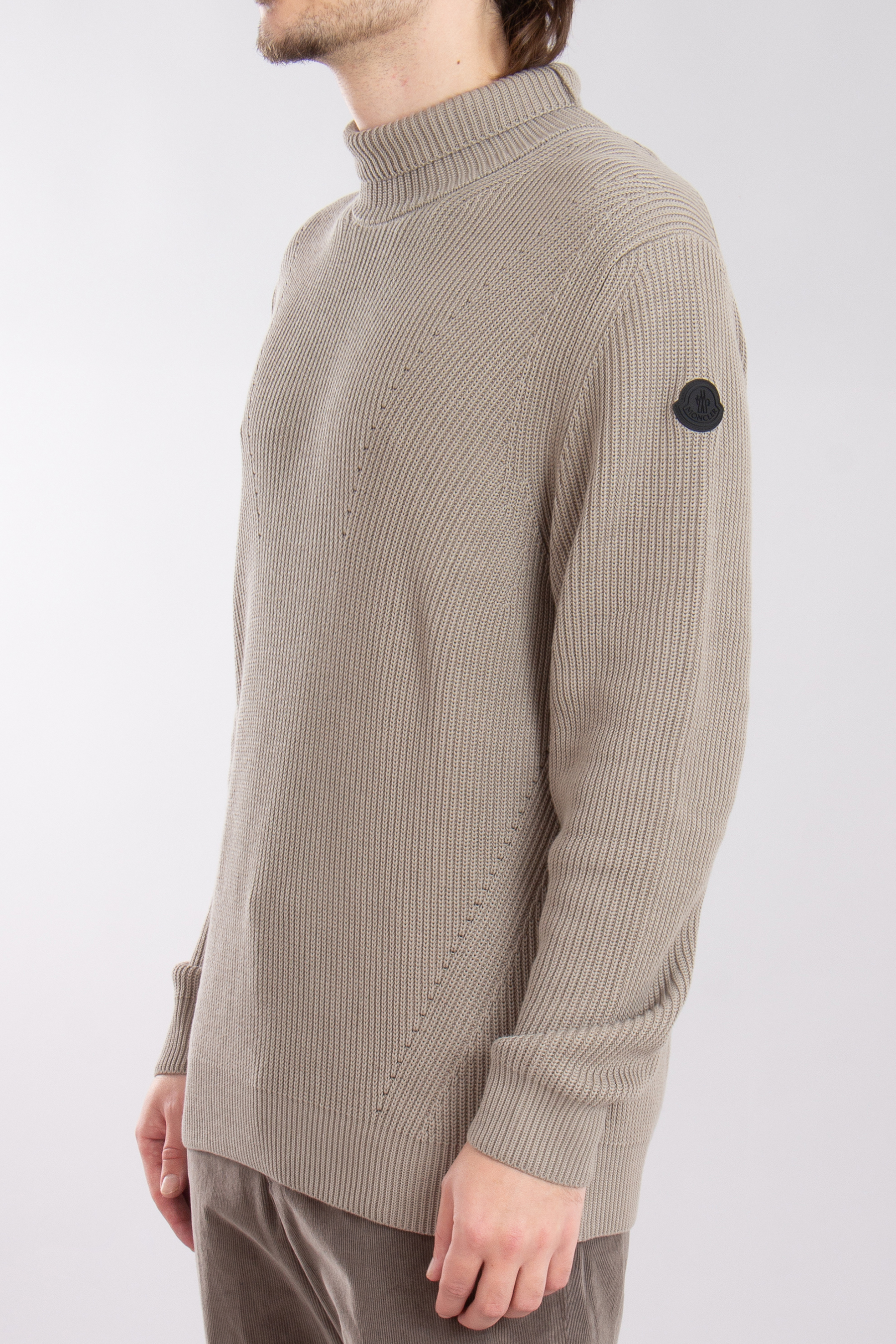 MONCLER Textured Cotton Turtleneck Sweater