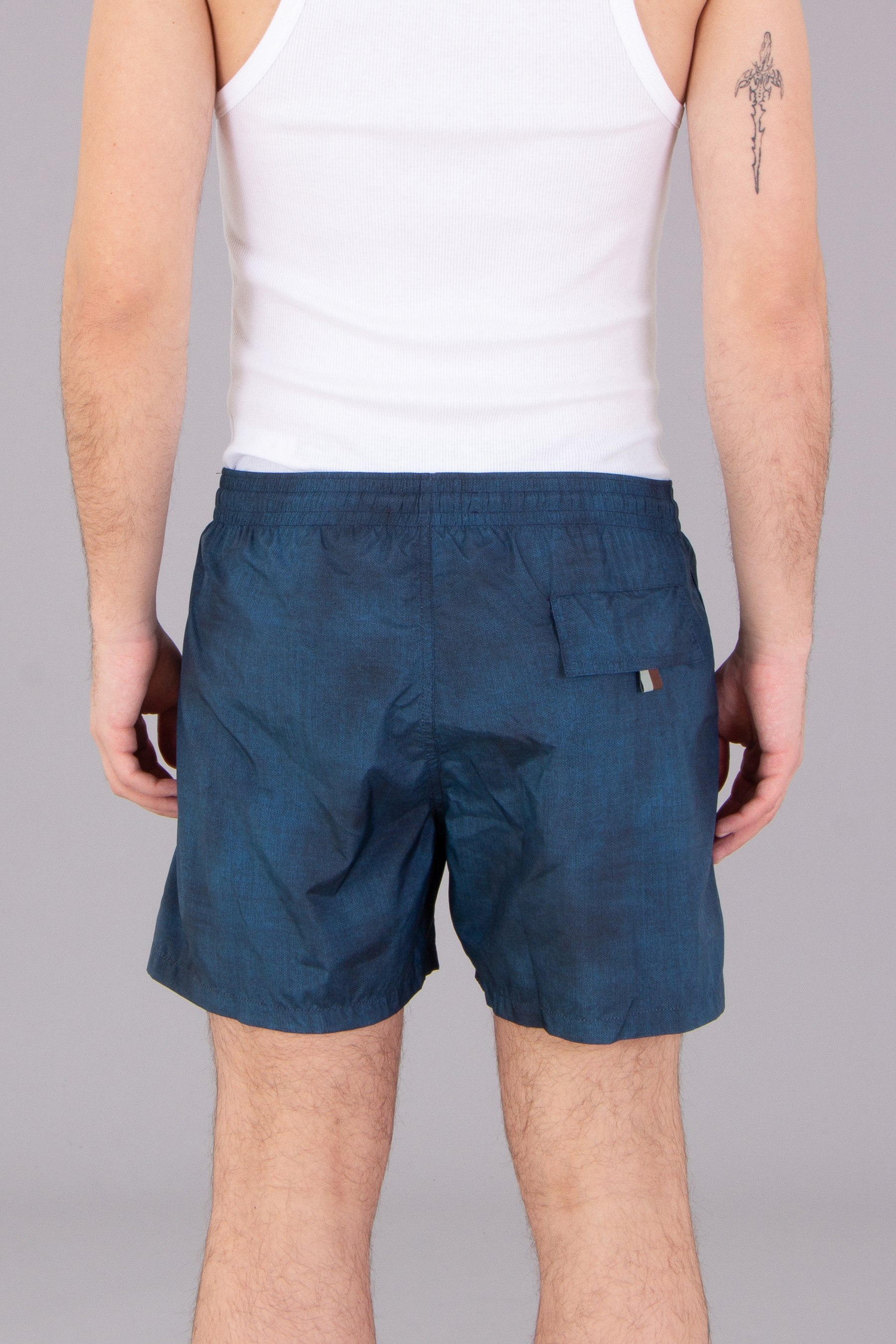 CANALI Micro Pattern Technical Fabric Swim Shorts