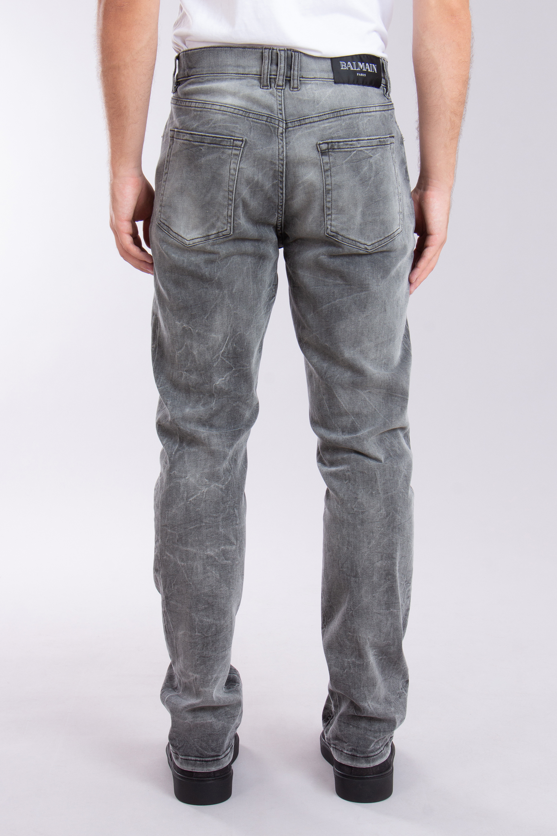 BALMAIN Regular Fit Cotton Stretch Denim Jeans