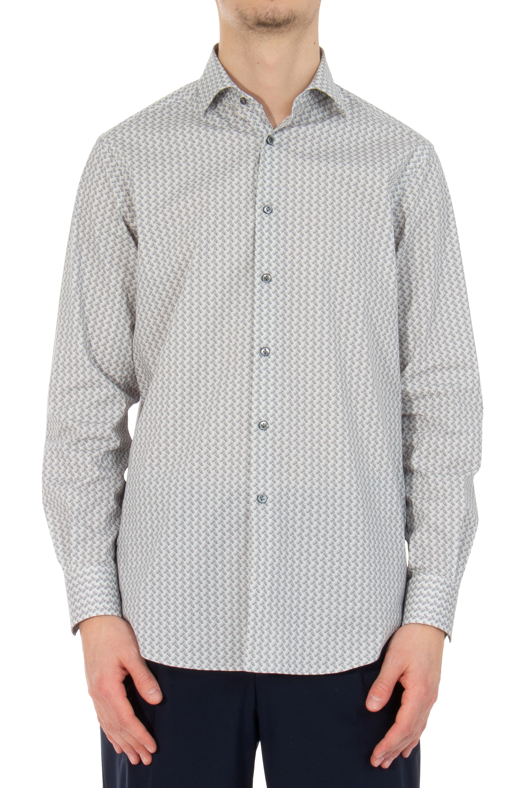 PAL ZILERI Printed Cotton Stretch Shirt 