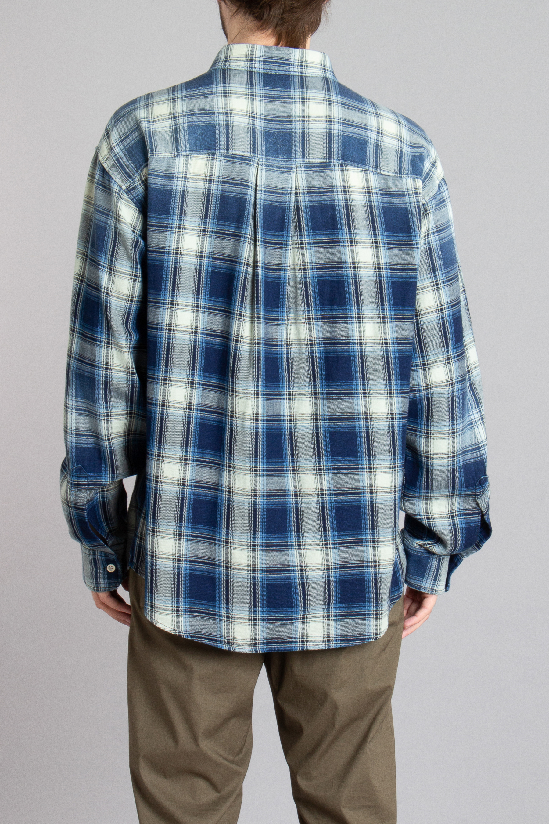 DSQUARED2 Loose Fit Washed Checked Cotton Flannel Dropped Shoulder Shirt