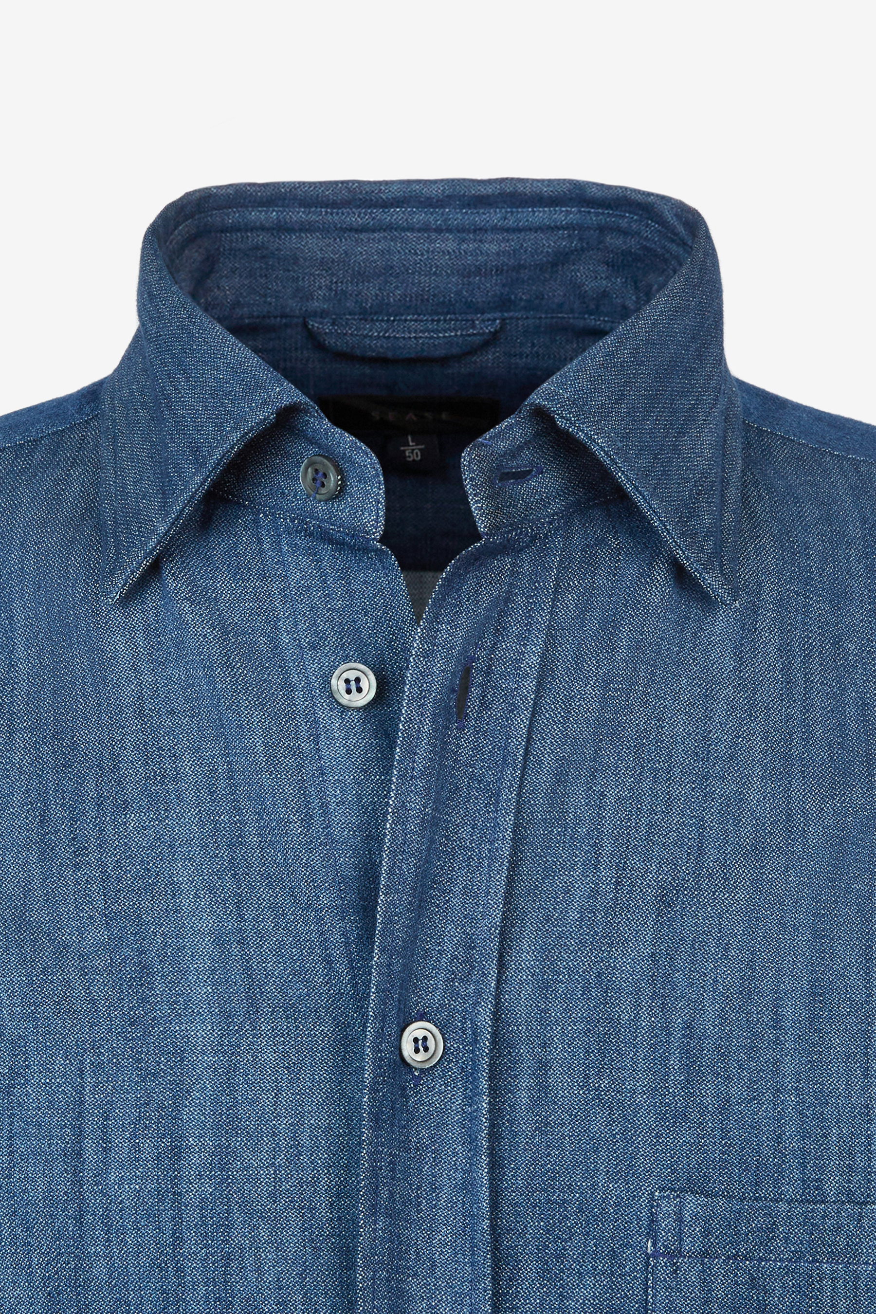 SEASE Cotton Denim Button-Down Shirt