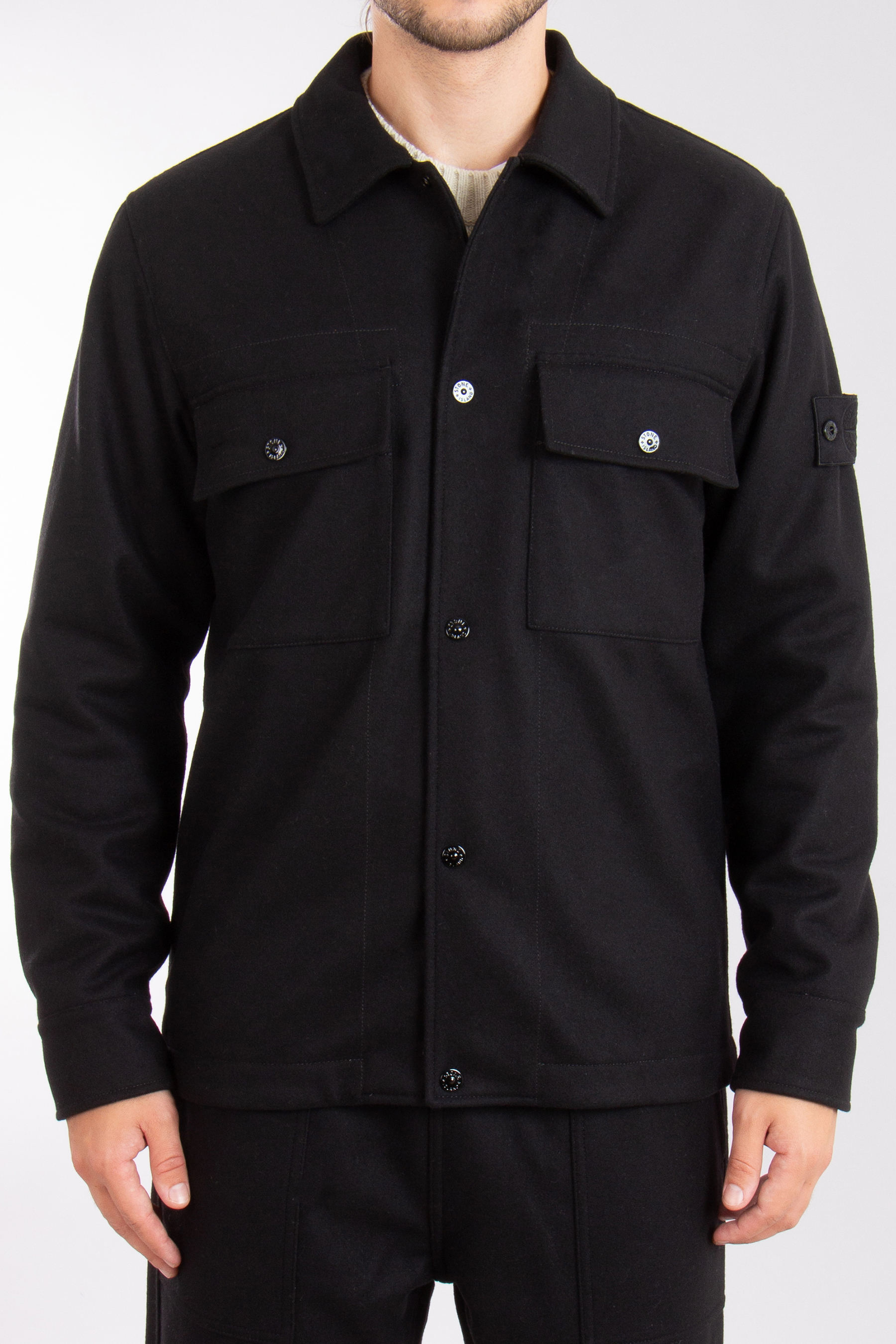 STONE ISLAND Ghost Piece Carded Wool-Nylon Flannel Overshirt