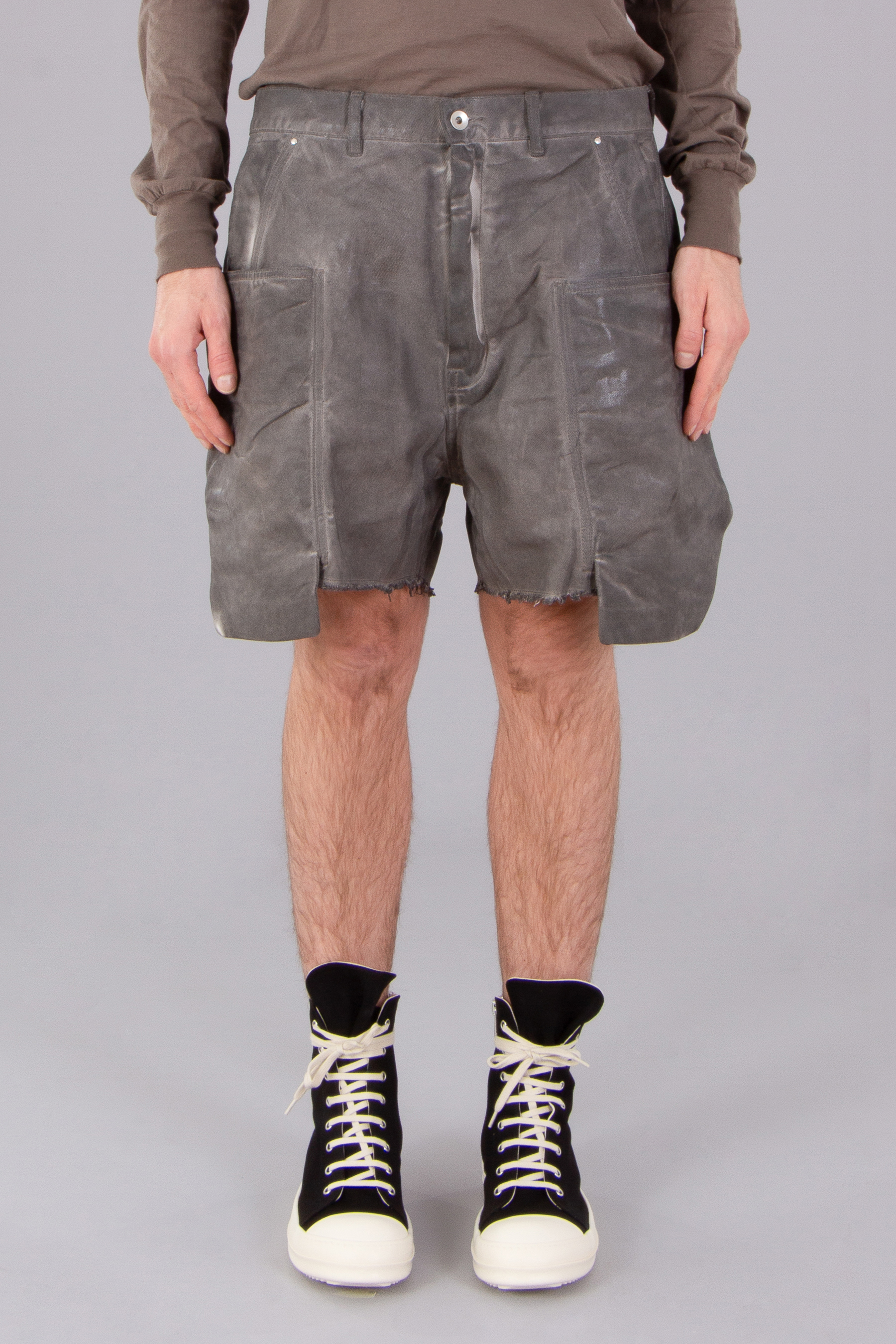 RICK OWENS DRKSHDW Foil Denim Stefan Cargo Shorts