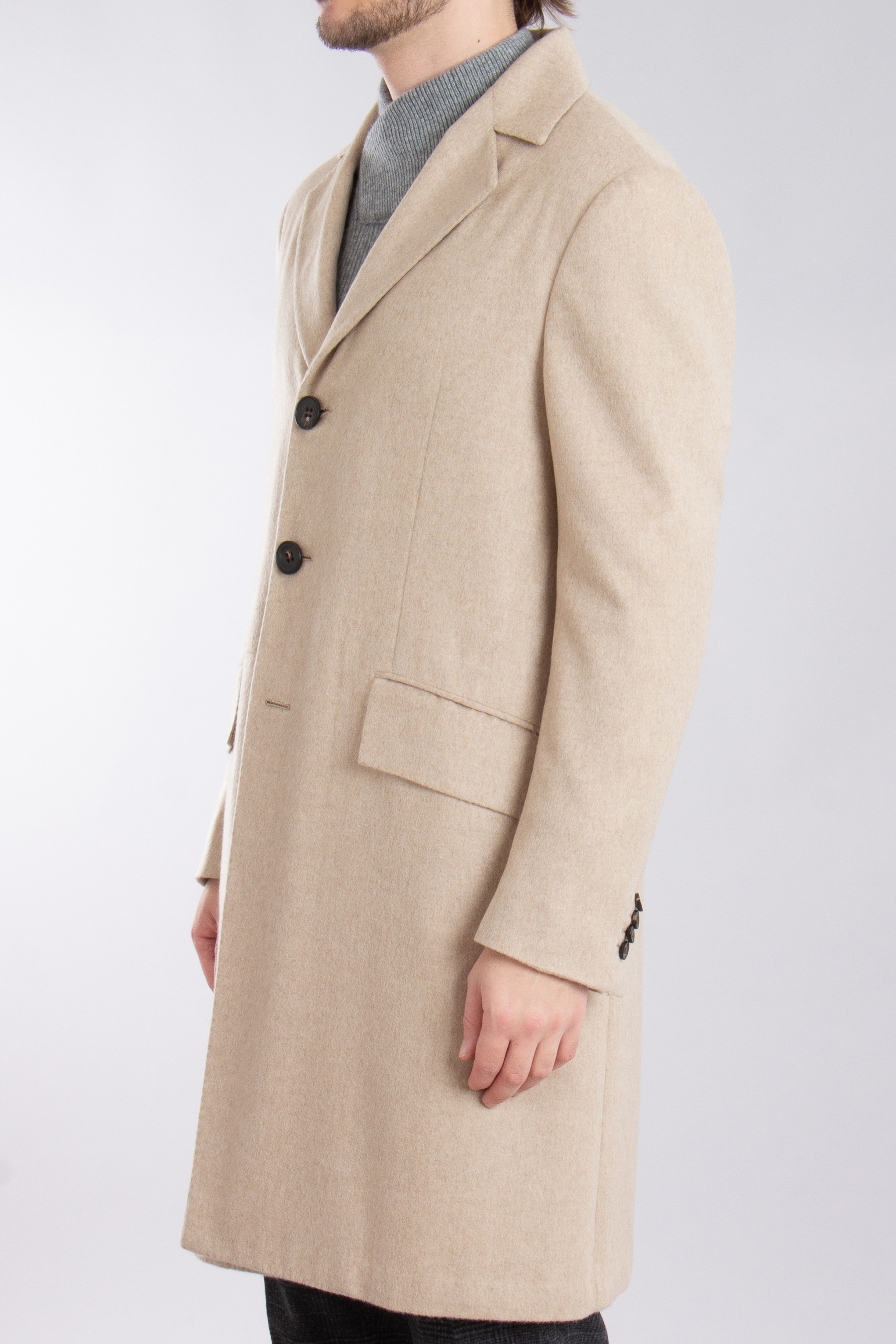 KITON Regular Fit Cashmere Coat Luca