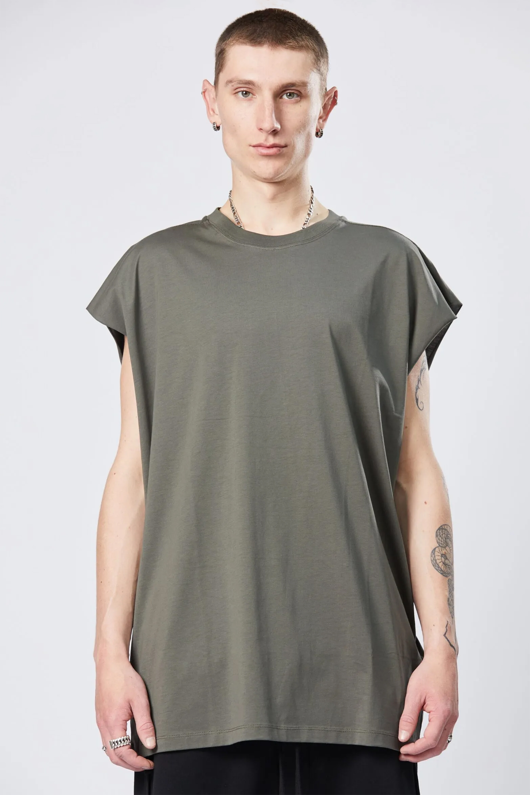 THOM KROM Sleeveless Cotton Round Neck Top