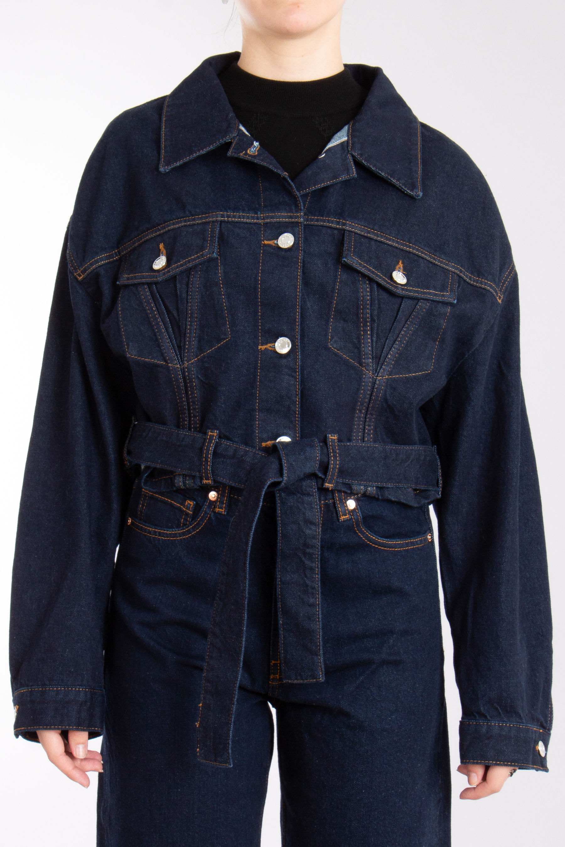 HUGO Cropped Cotton Denim Jacket Gedari