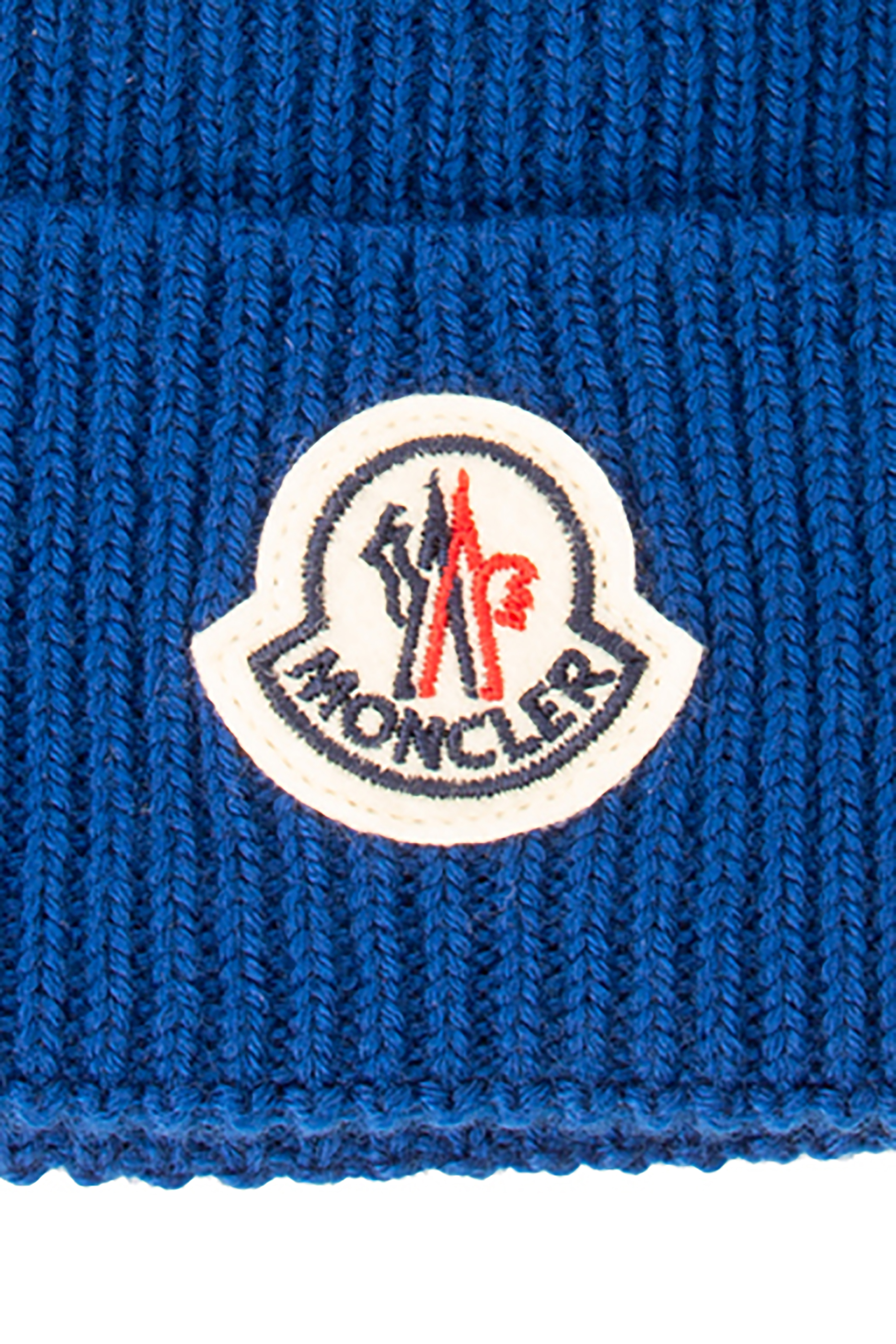 MONCLER Ribbed Virgin Wool Beanie 