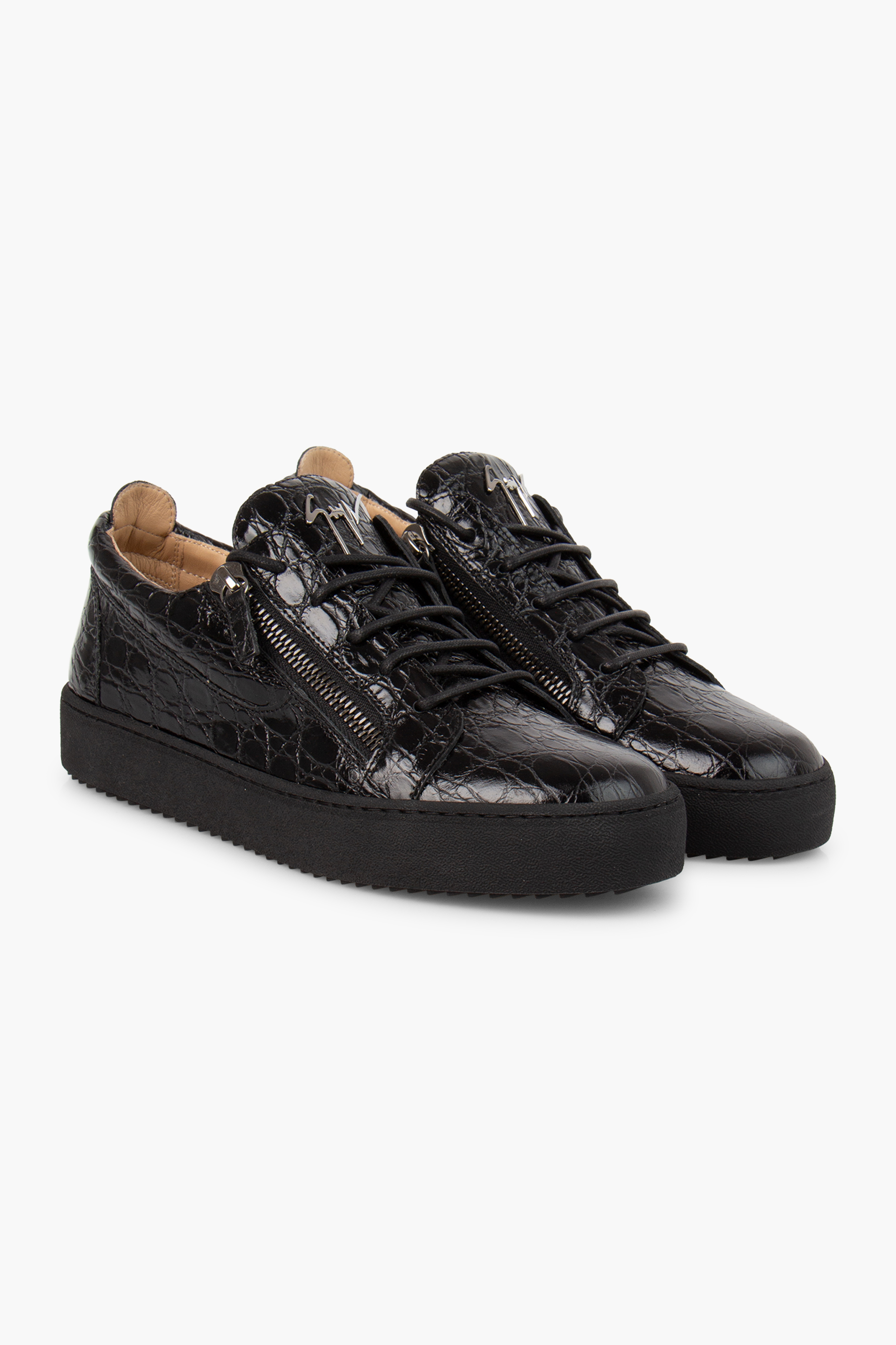 GIUSEPPE ZANOTTI Embossed Leather Sneakers Frankie