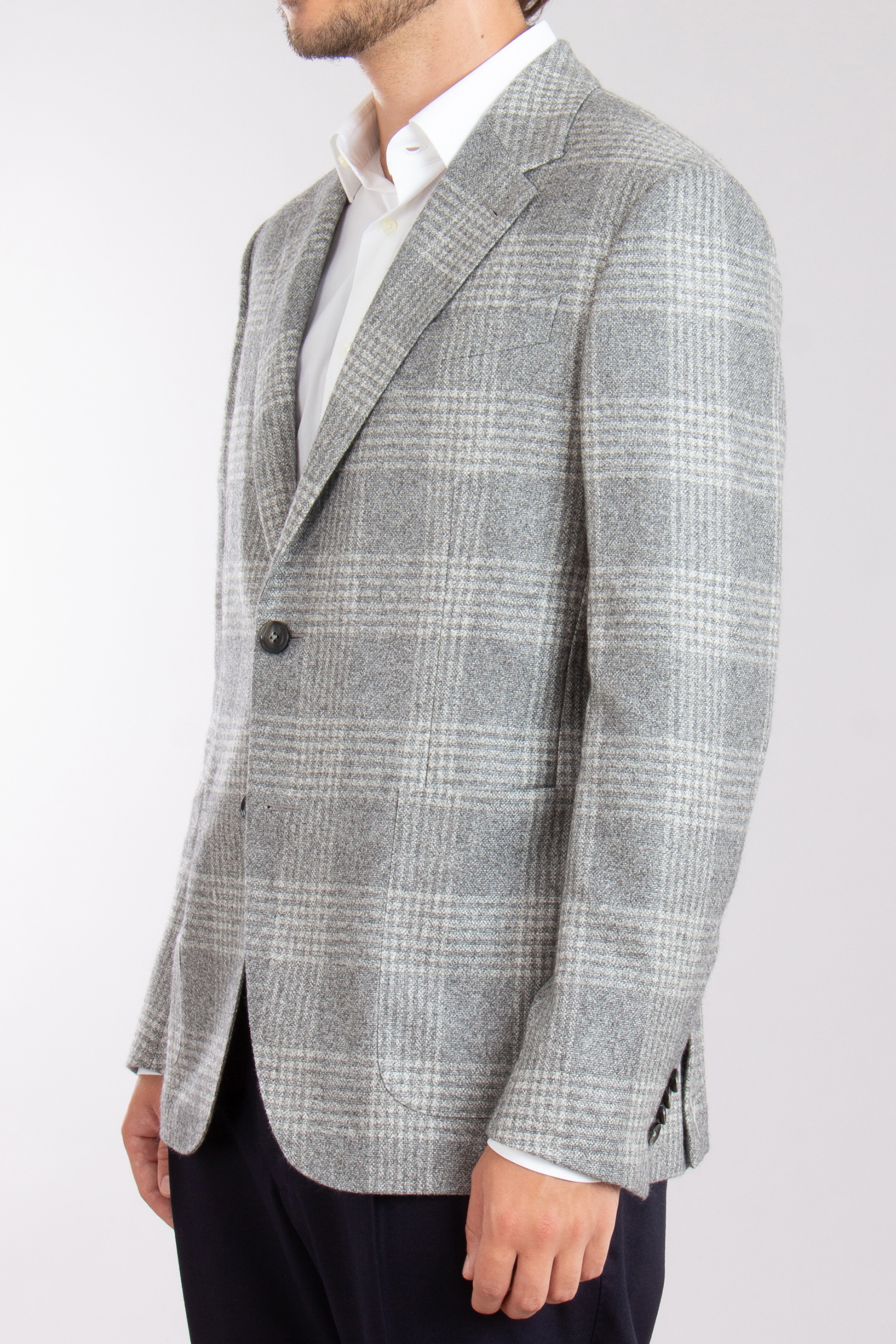 ZEGNA Checked Silk-Cashmere Blend Jacket