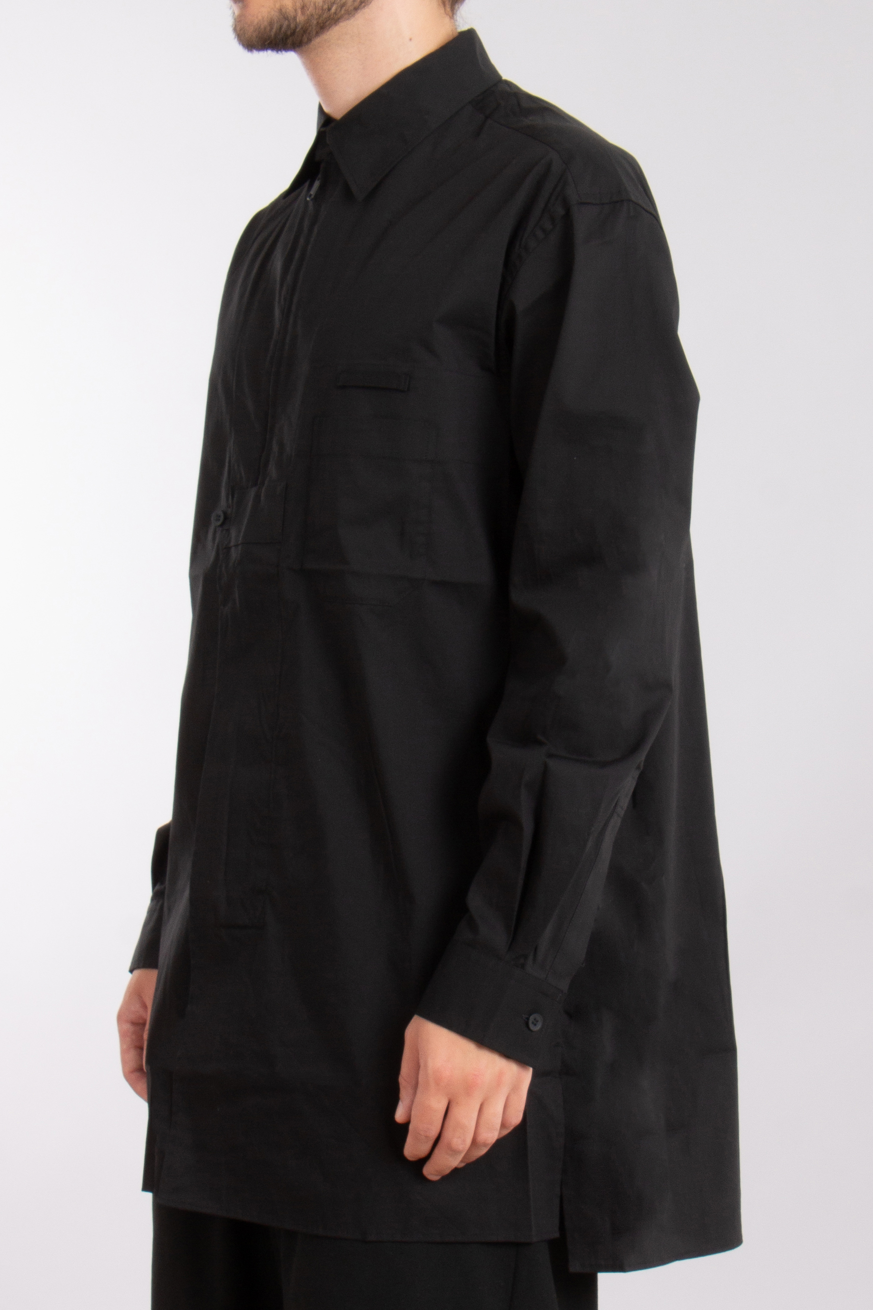 Y-3 Oversized Cotton Blend Stretch Overshirt