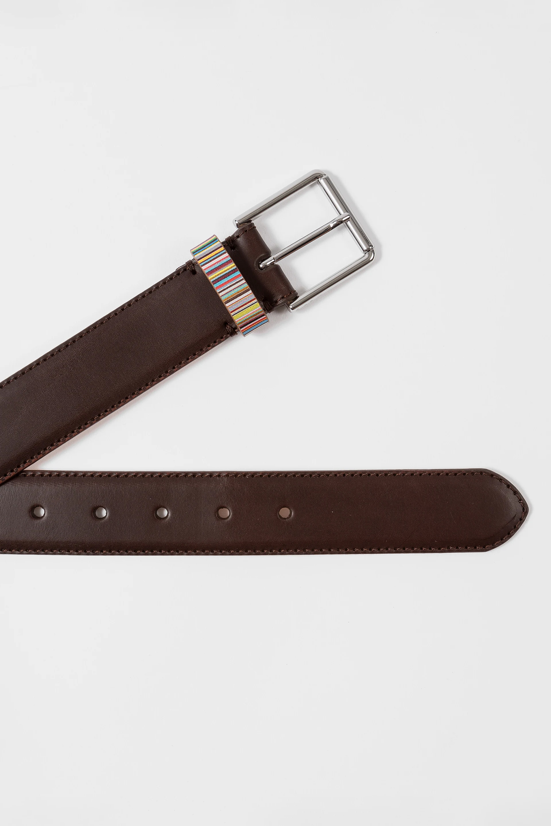 PAUL SMITH 'Signature Stripe' Keeper Leather Belt