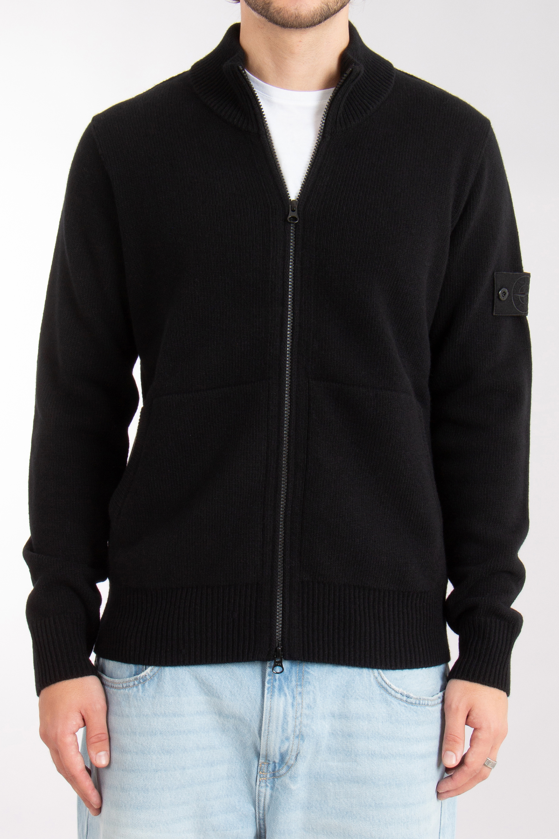 STONE ISLAND Ghost Piece Virgin Wool Zip Cardigan