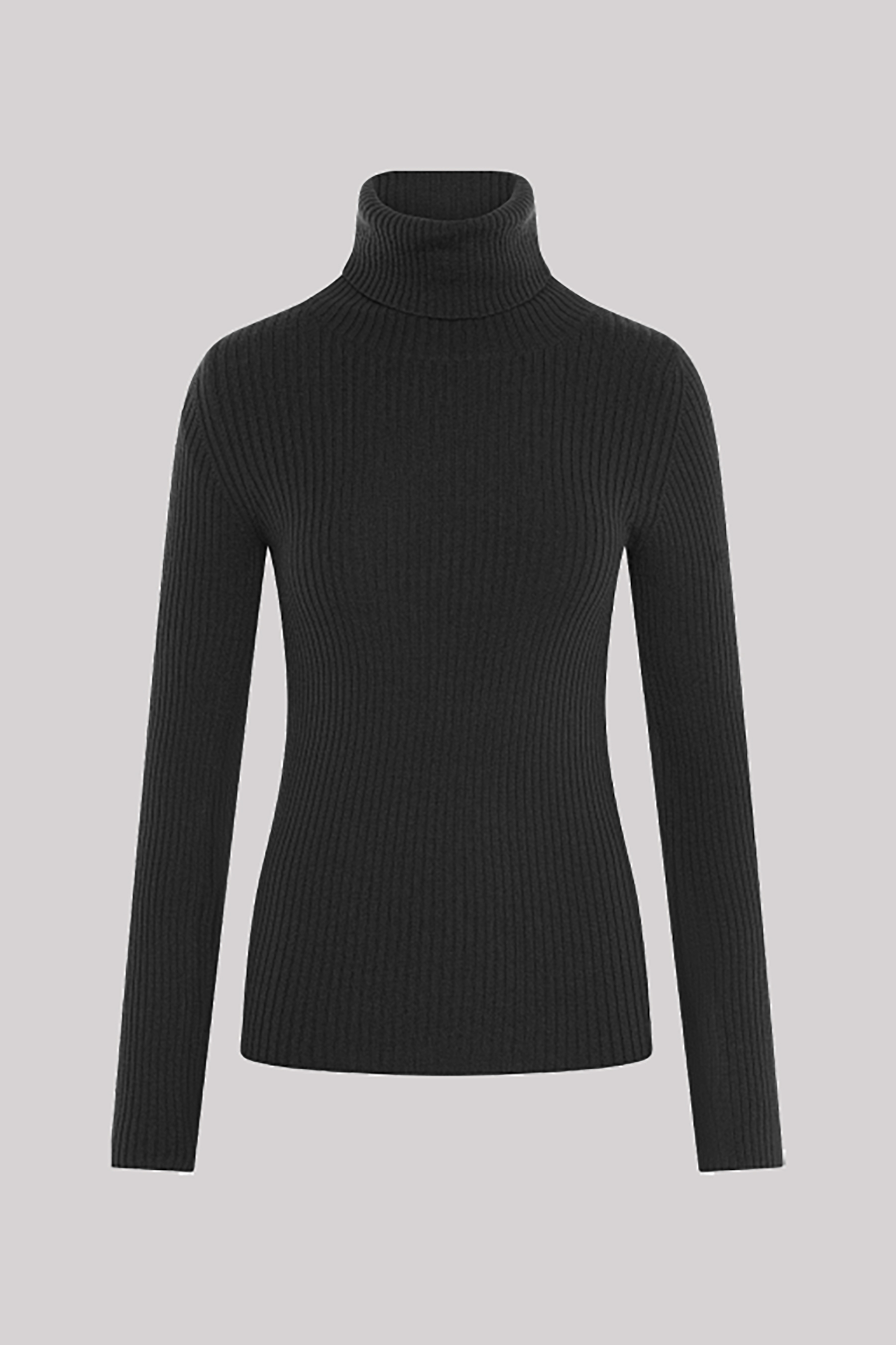 0039 ITALY Ribbed Wool Turtleneck Sweater Whiley