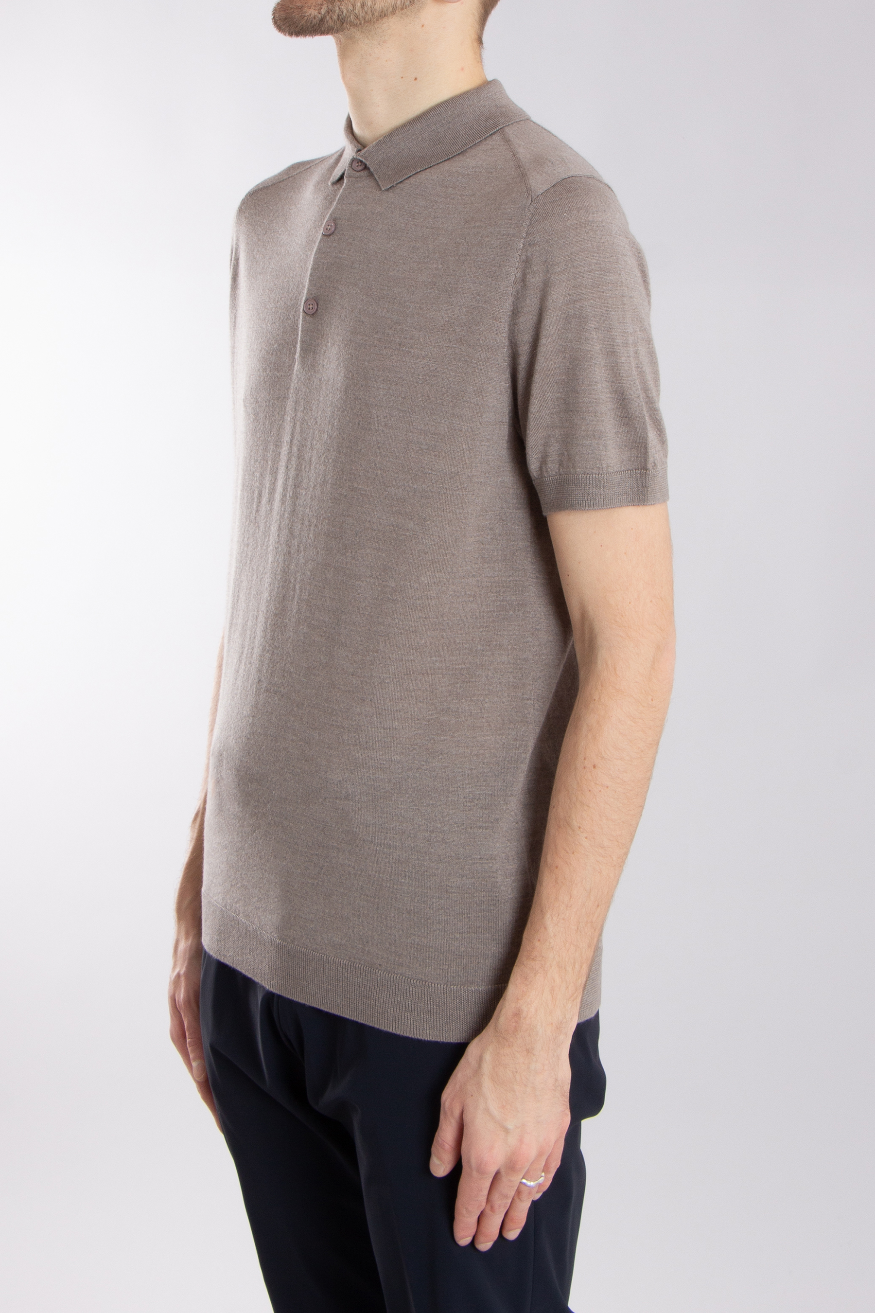 MIENTUS BERLIN Extrafine Wool-Silk-Cashmere Blend Knit Polo