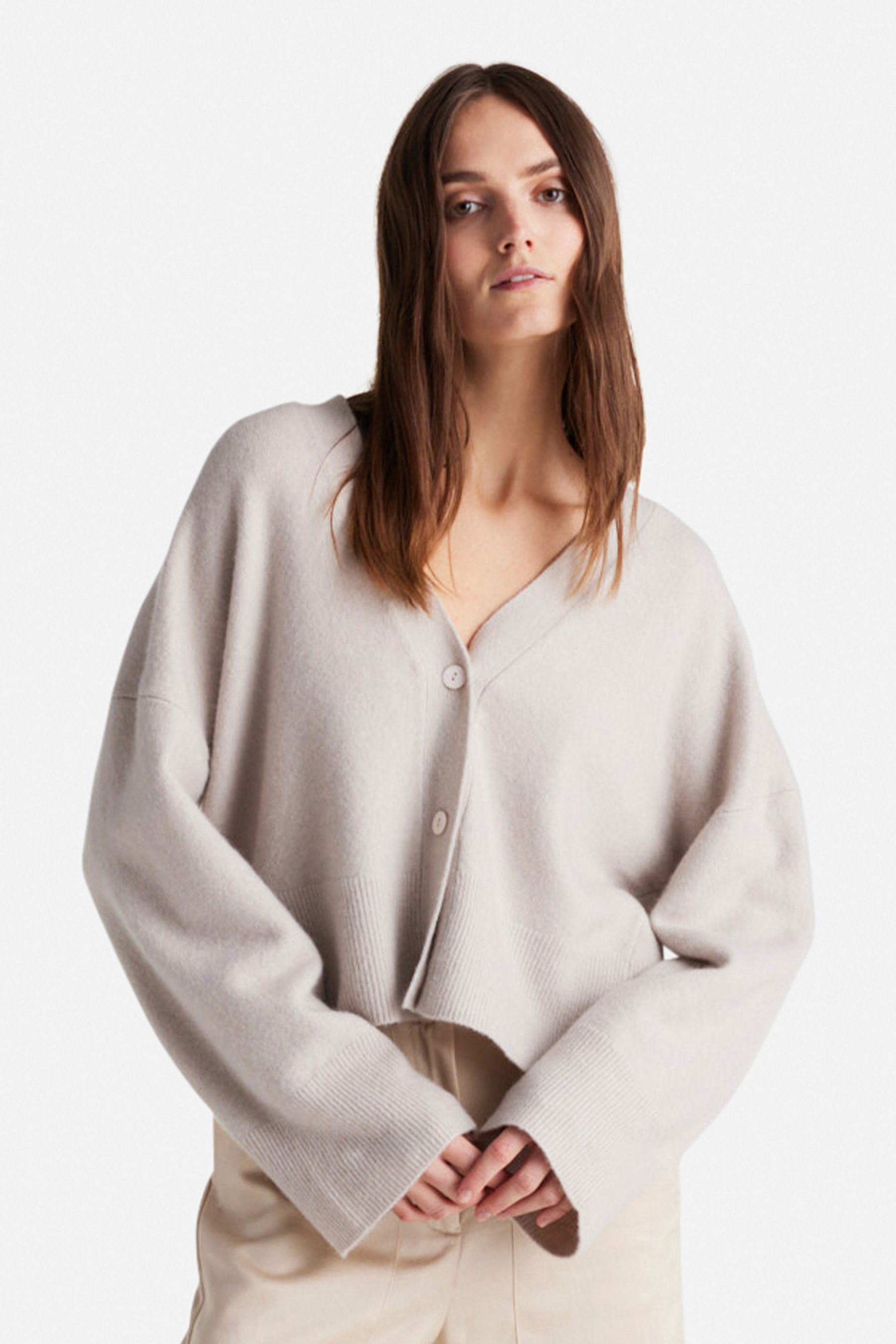 IHEART Wool-Nylon-Cashmere Stretch Cardigan Ivettin