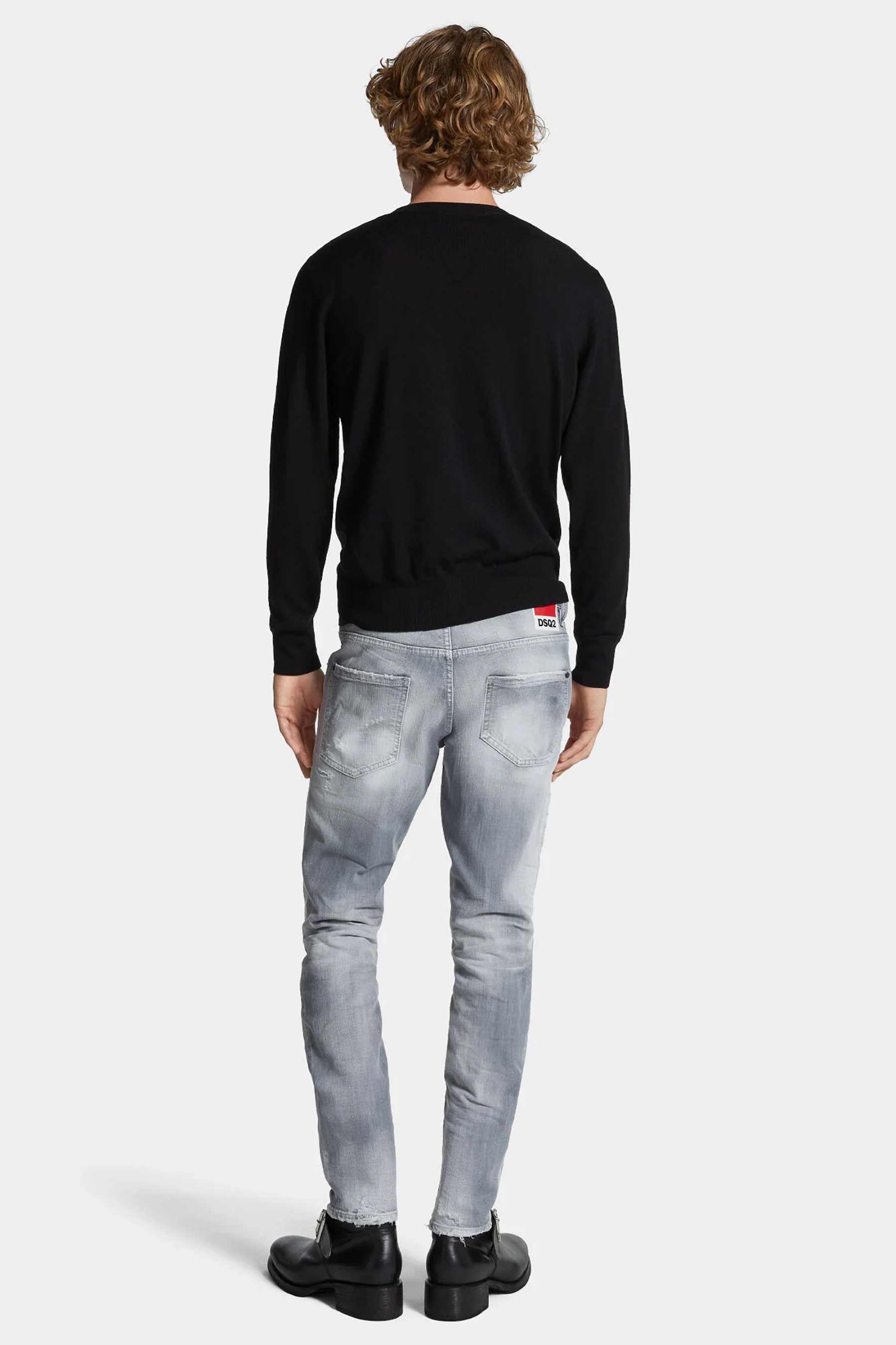 DSQUARED2 Brushed Cotton Stretch Denim Skater Jeans