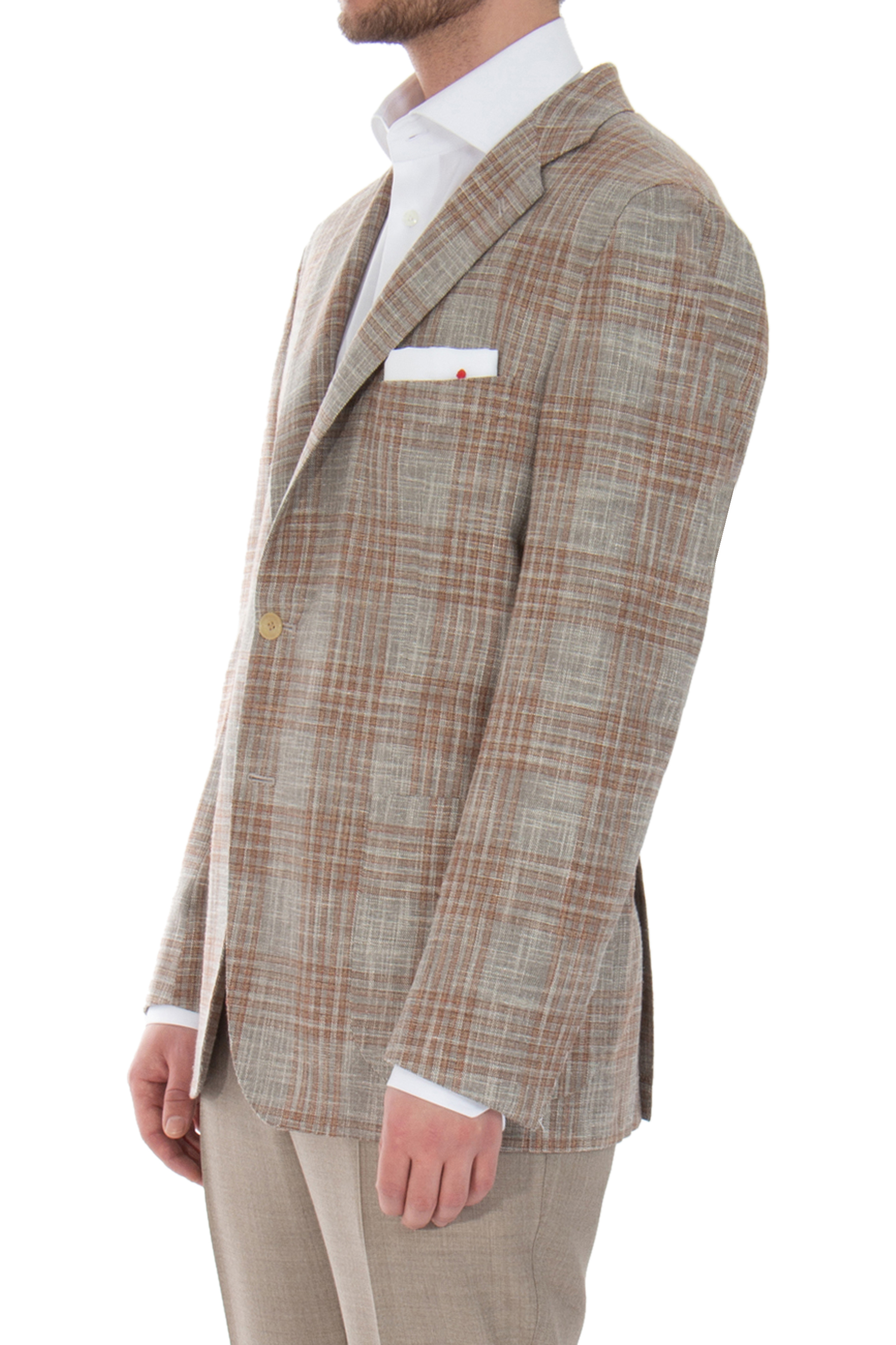 KITON Checked Virgin Wool Blend Jacket