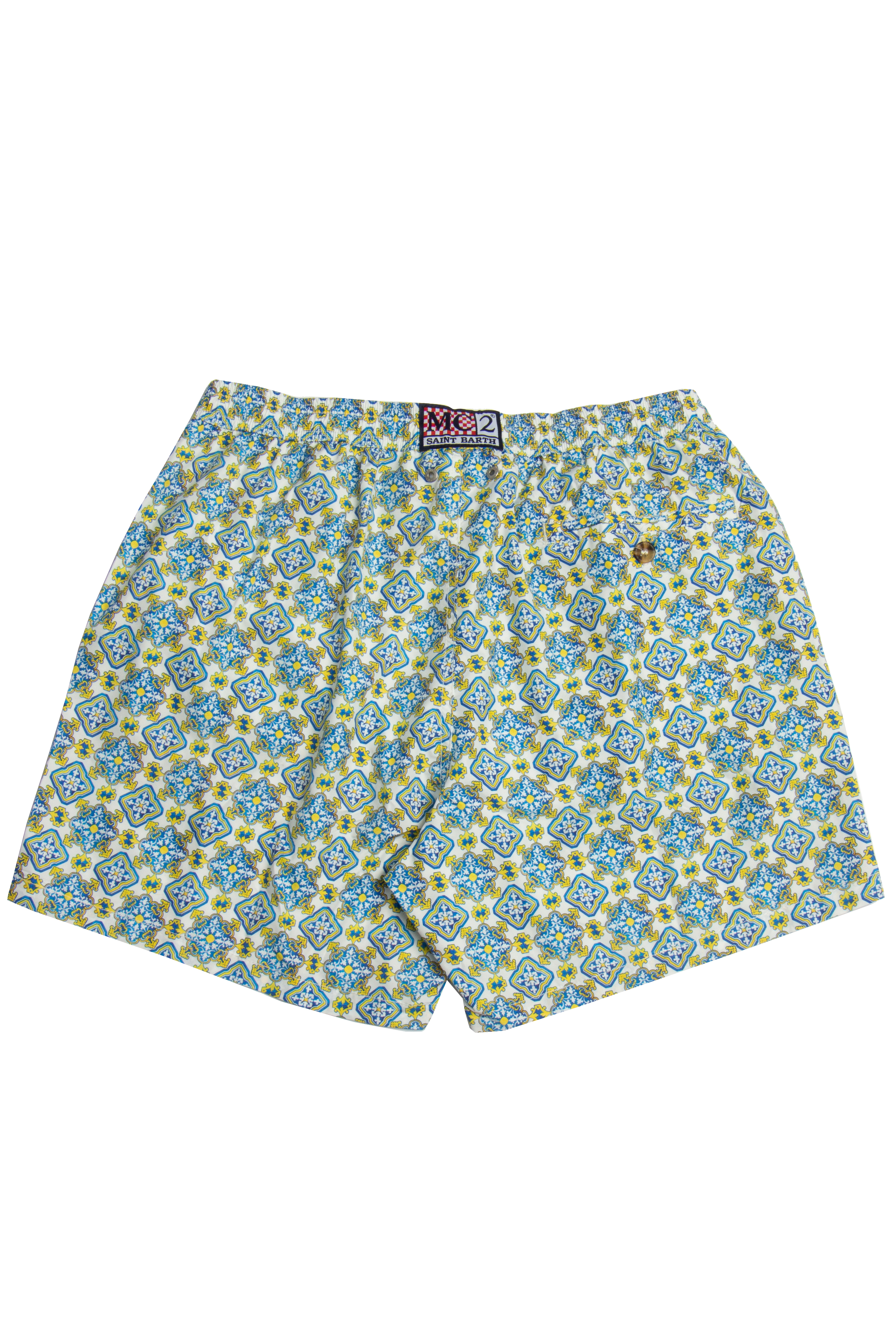 MC 2 SAINT BARTH Glazed Tile Print Swim Shorts Lighting 