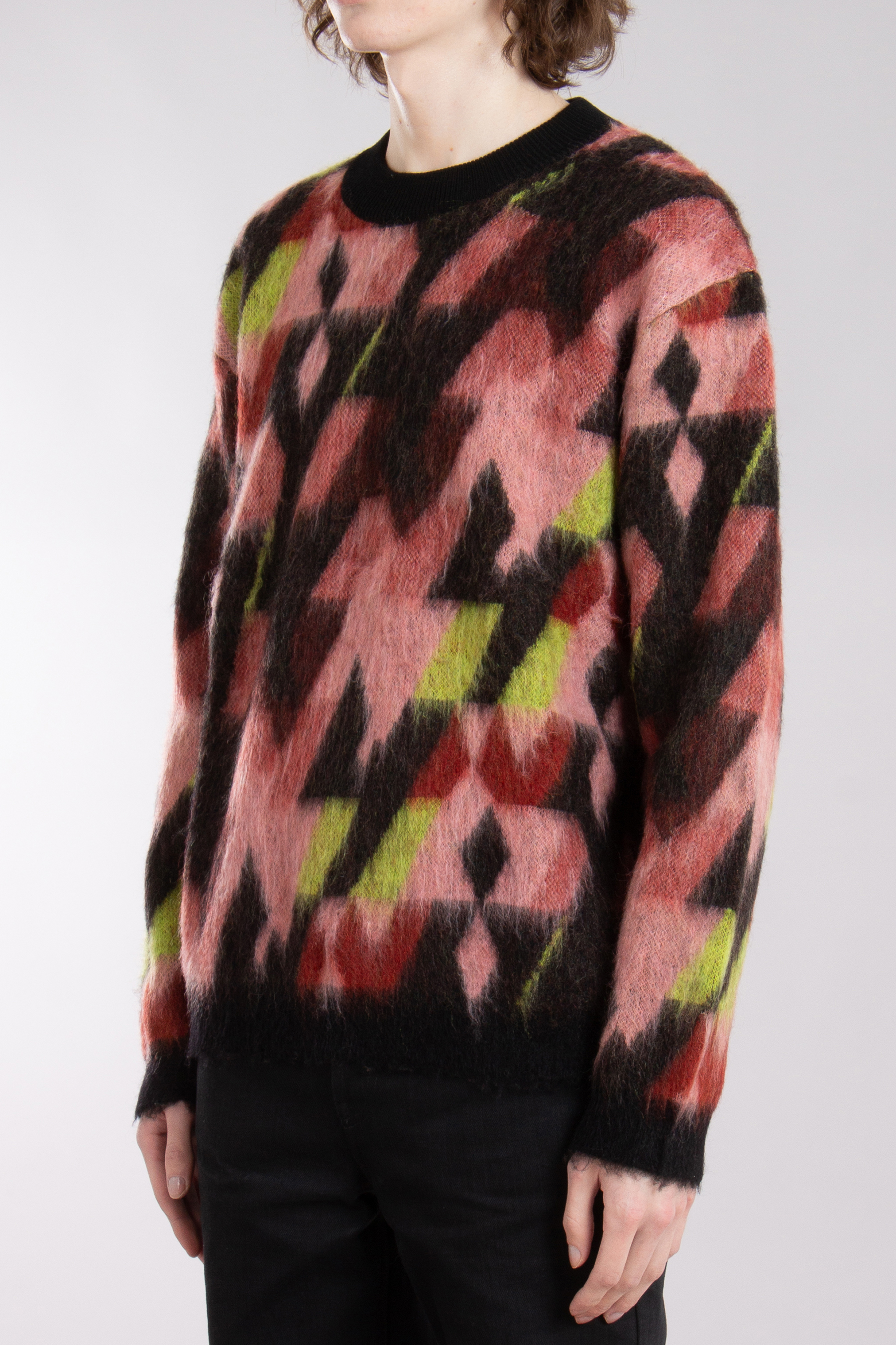 MAISON KITSUNÉ Graphic Mohair Blend Jacquard Sweater