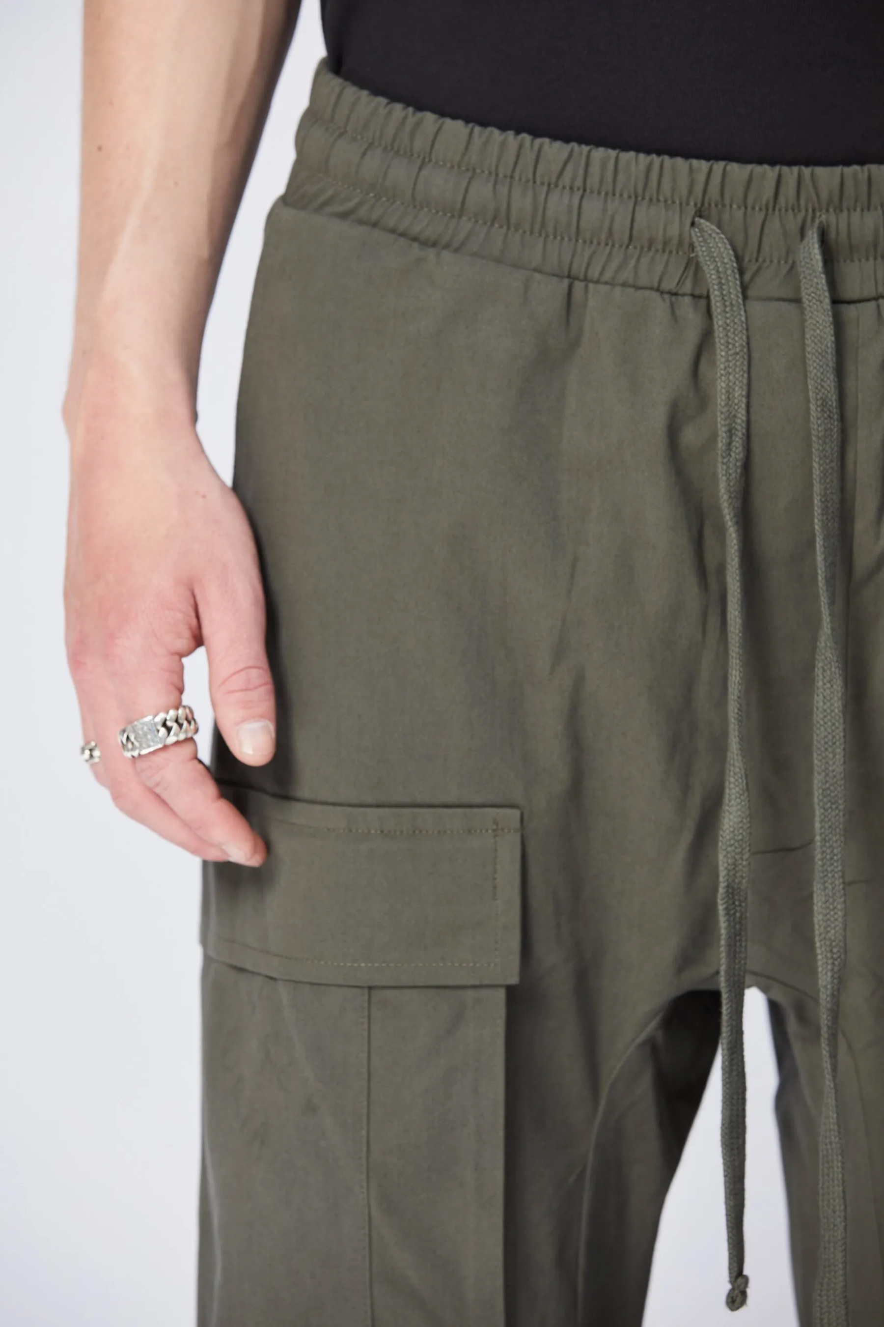 THOM KROM Drop Crotch Cotton Stretch Pants