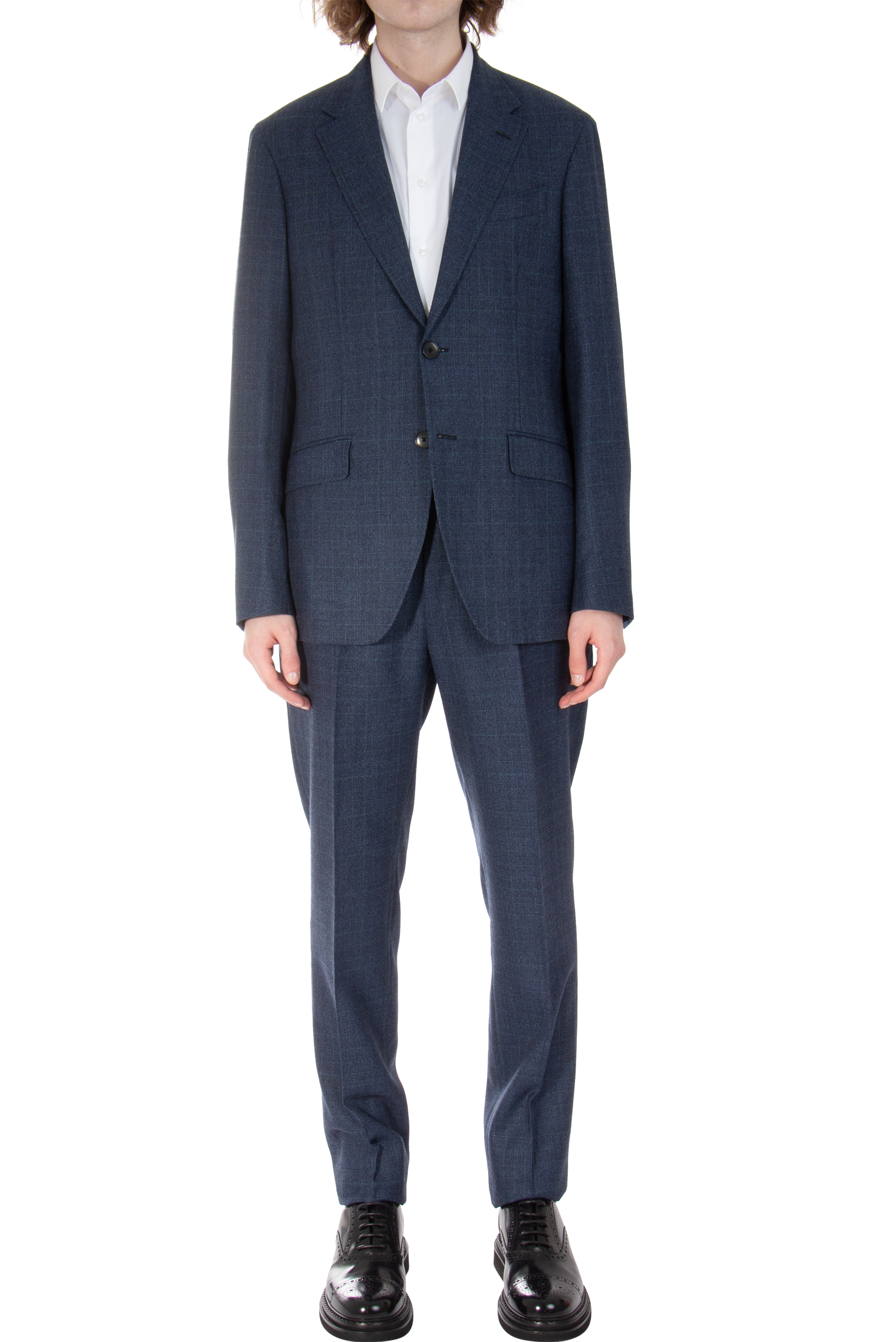 ETRO Checked Fleece Wool Suit 