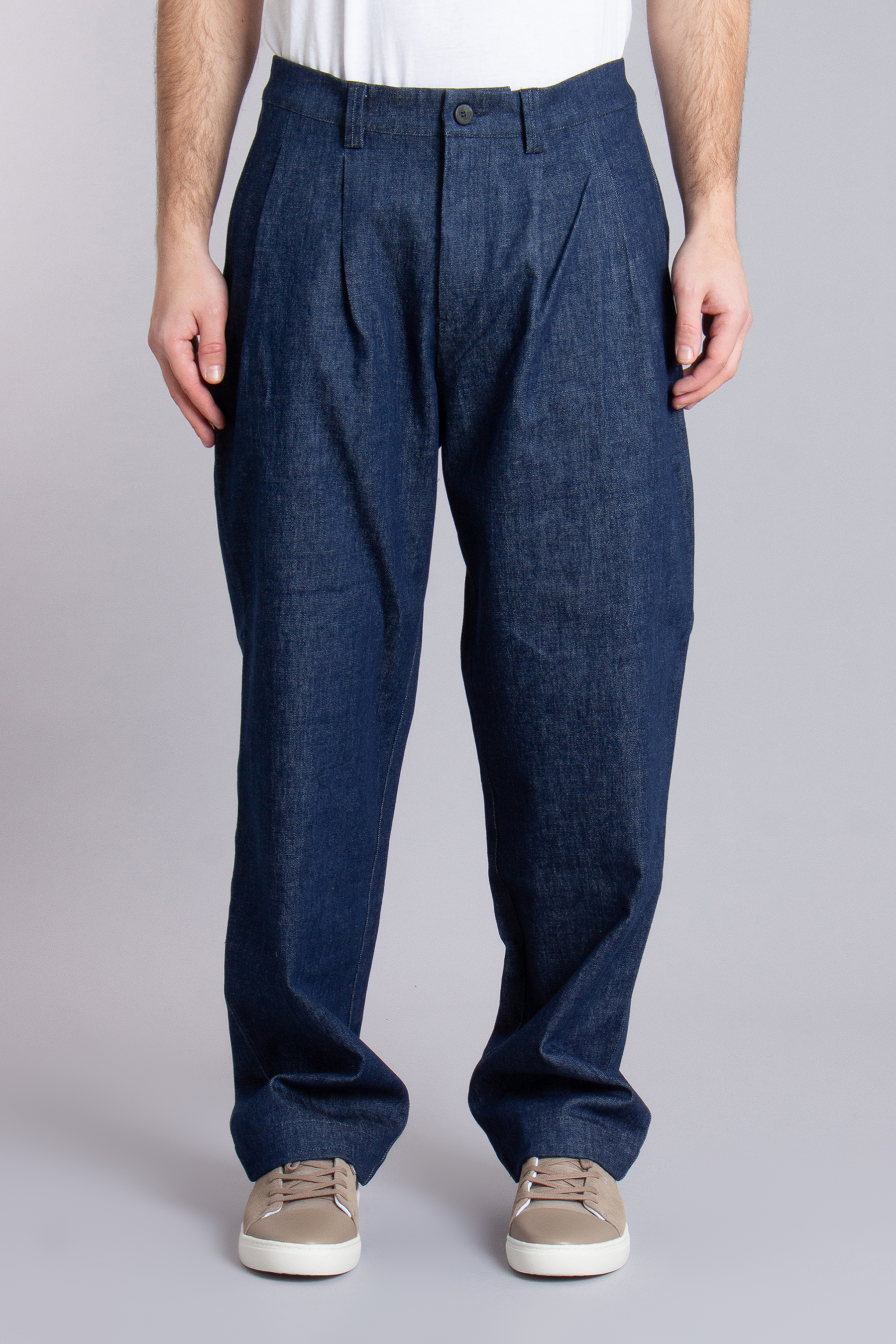 SEASE Wide Fit Cotton Stretch Denim Pants