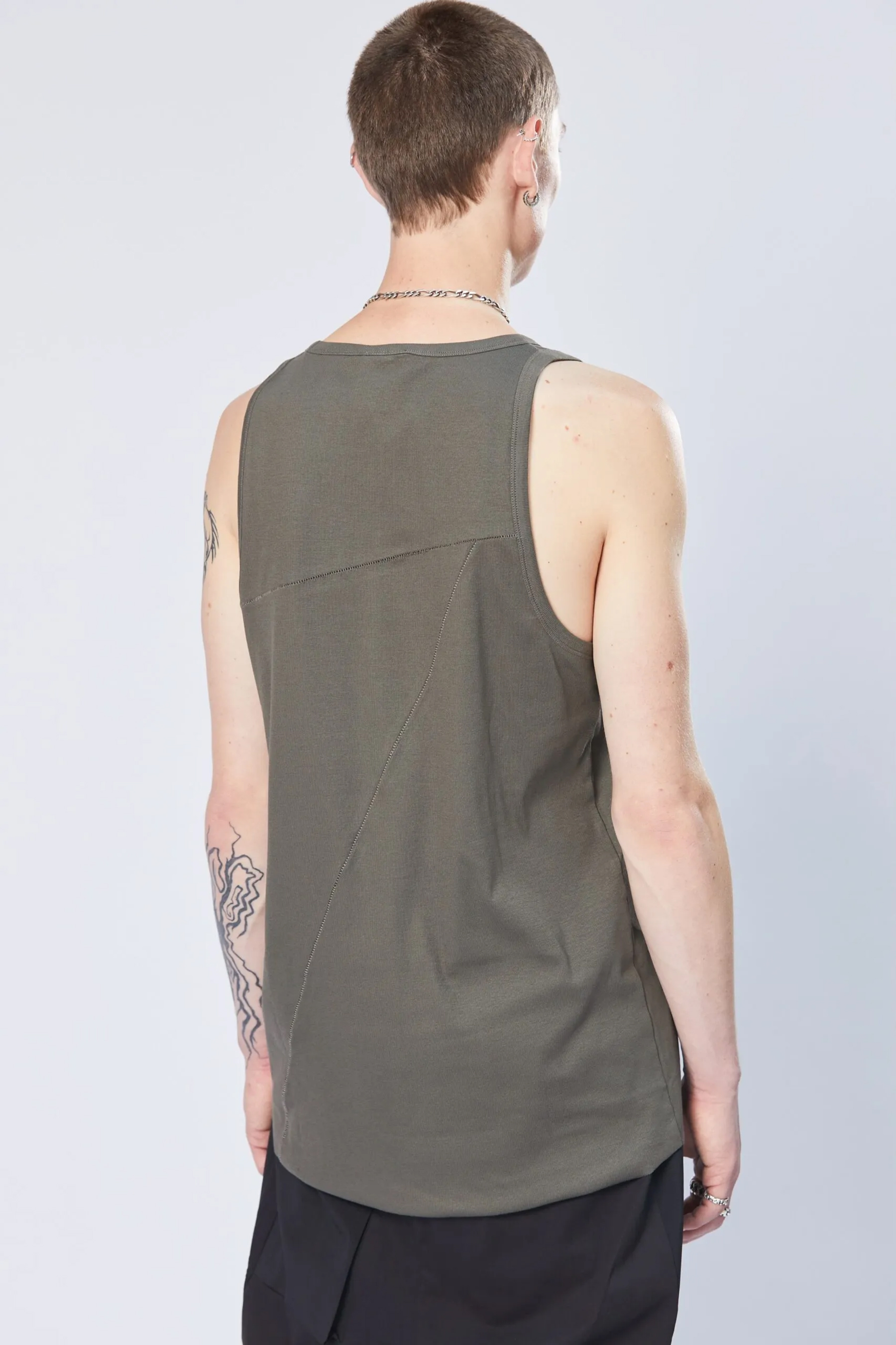 THOM KROM Fine Rib Cotton Stretch Tank Top