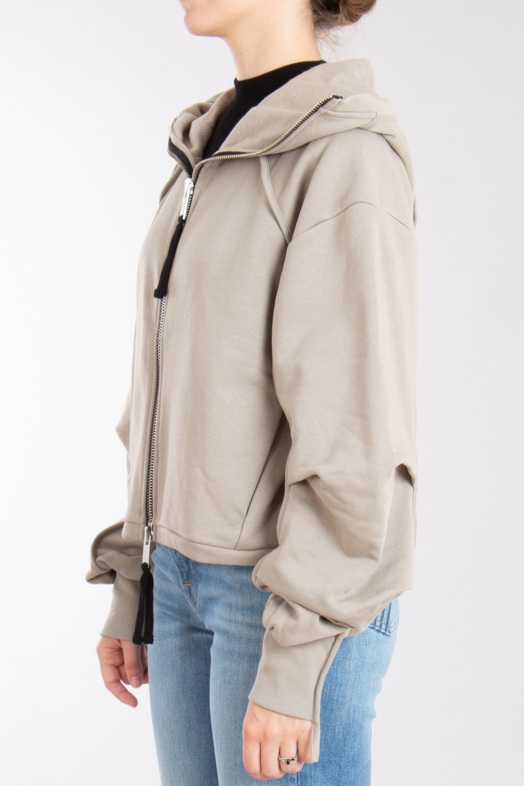 THOM KROM Hooded Cotton Blend Sweat Jacket