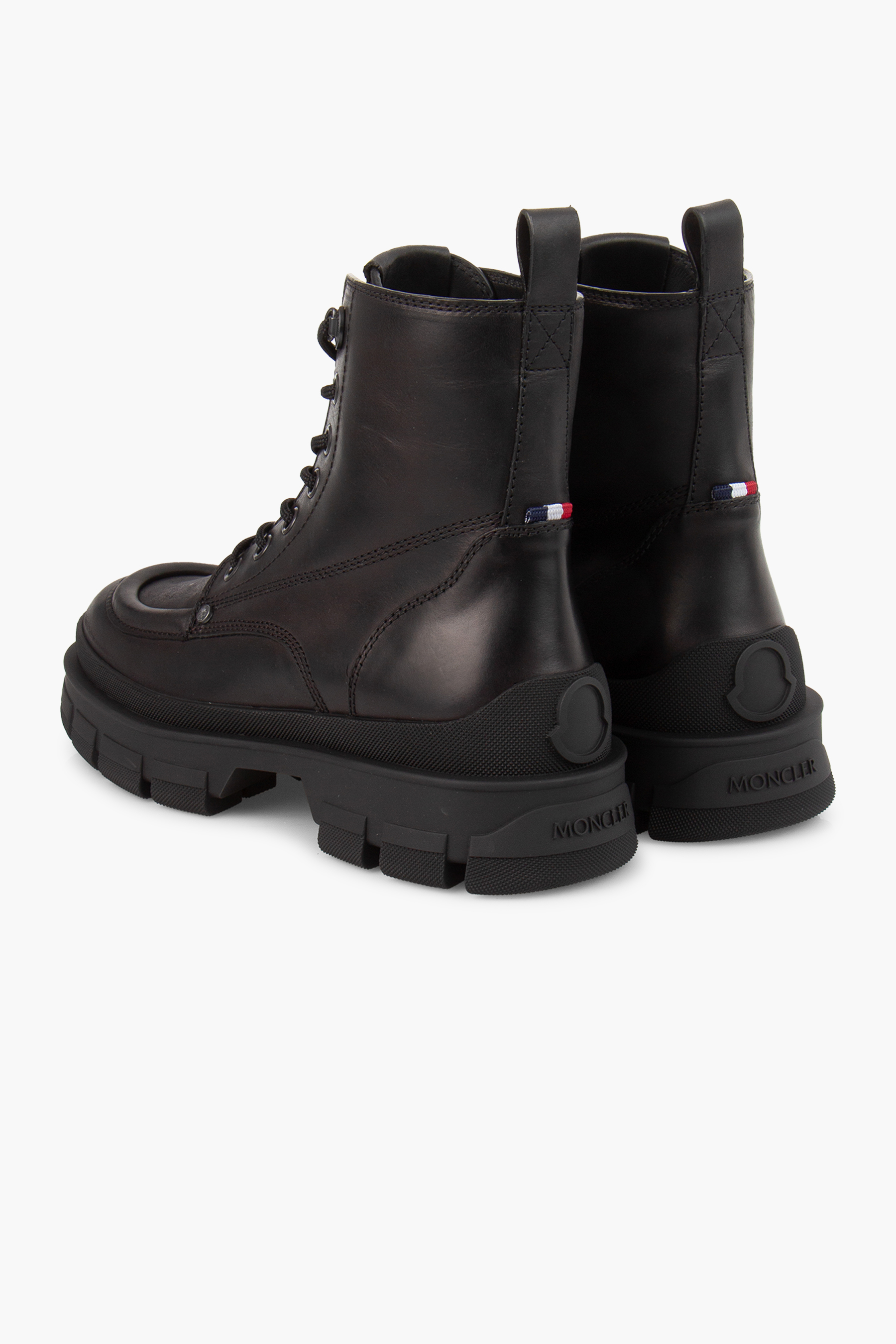 MONCLER Leather Lace-Up Ankle Boots Hevea City