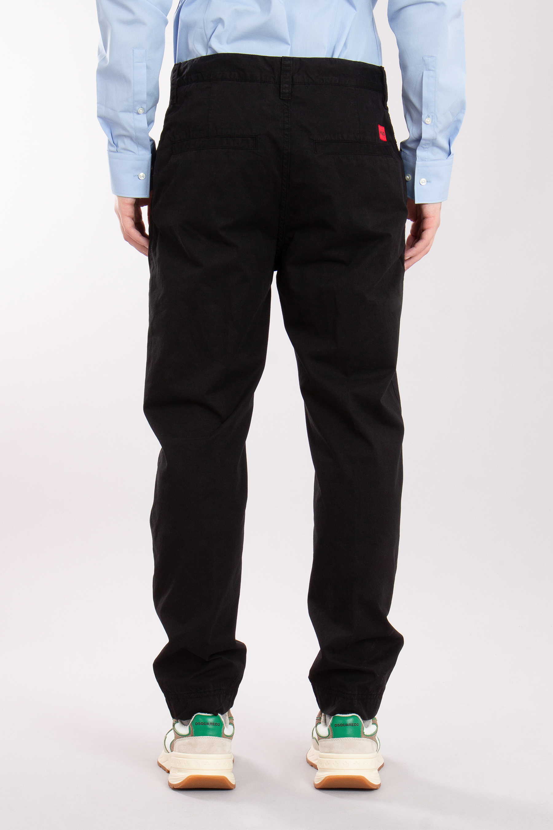 HUGO Tapered Fit Garment Dyed Cotton Twill Pants Zeebo