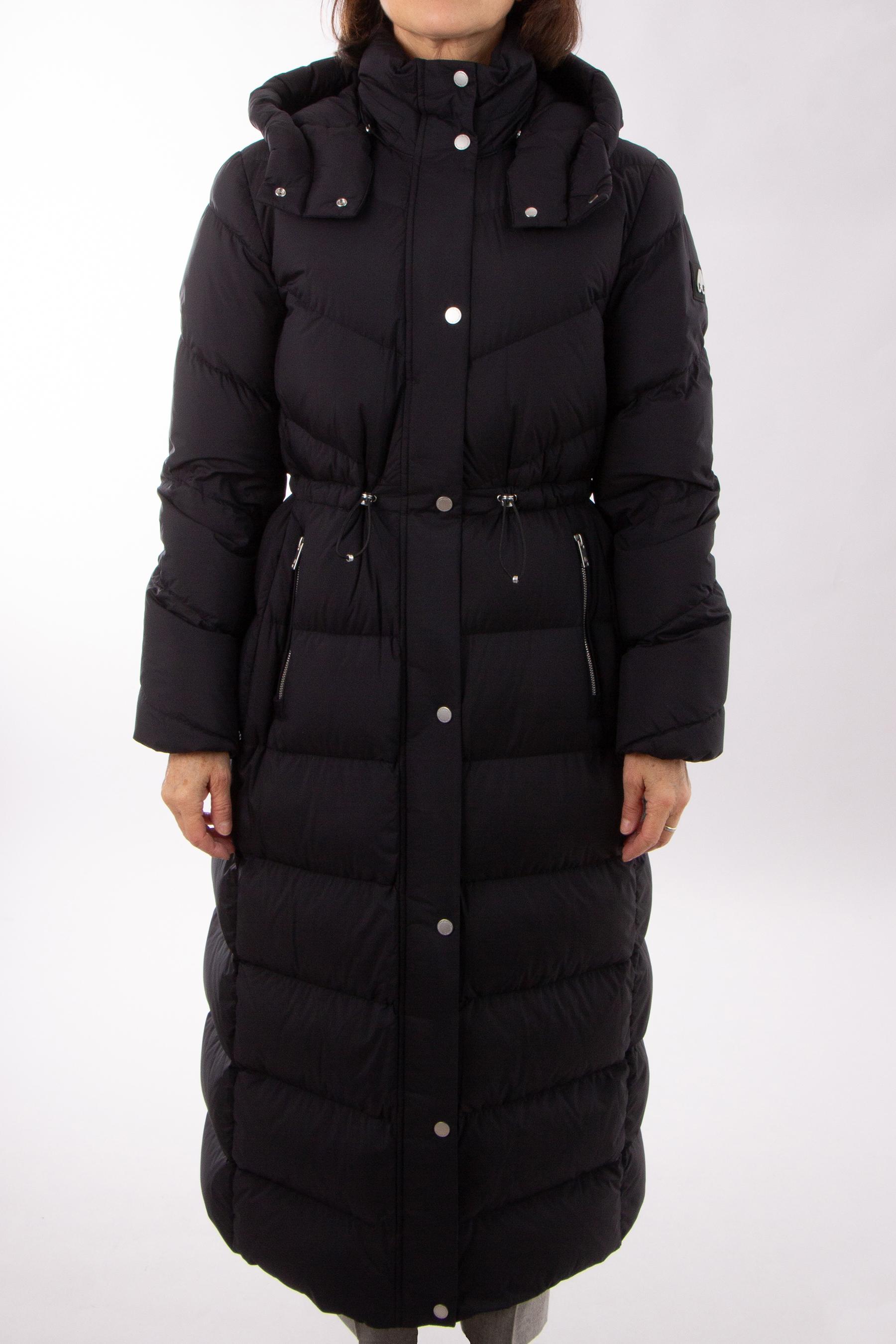 MOOSE KNUCKLES Hooded Nylon Belle Cote Long Puffer Coat