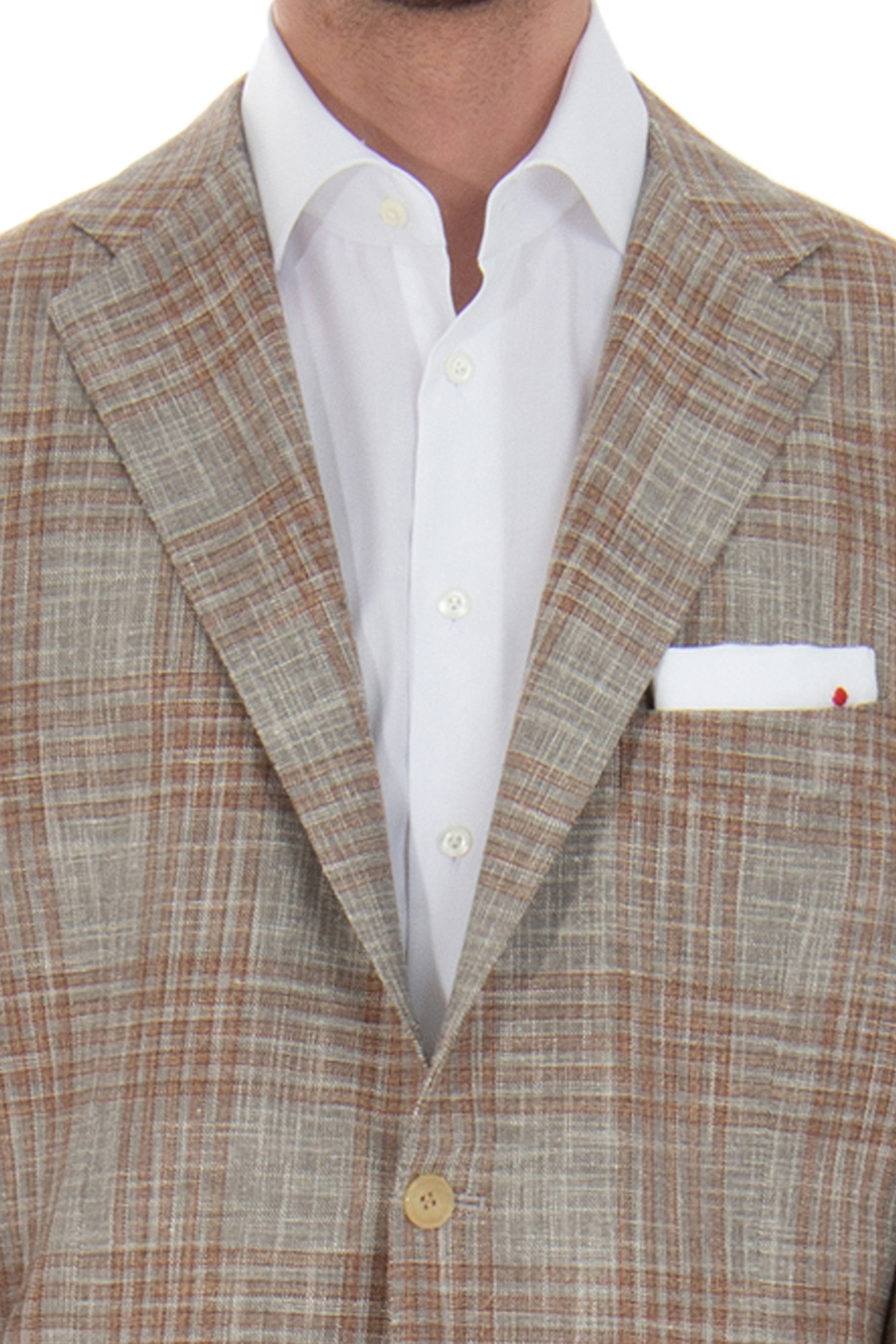 KITON Checked Virgin Wool Blend Jacket