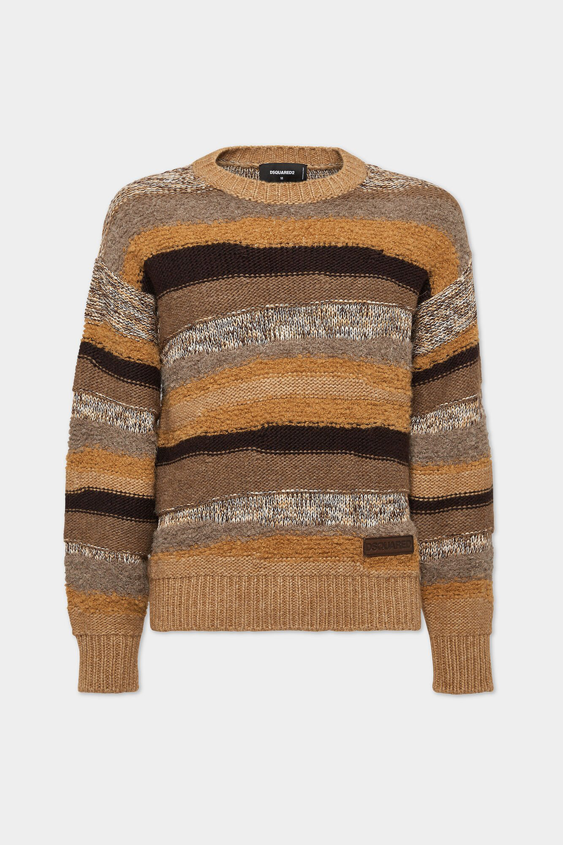 DSQUARED2 Striped Wool Blend Crewneck Sweater