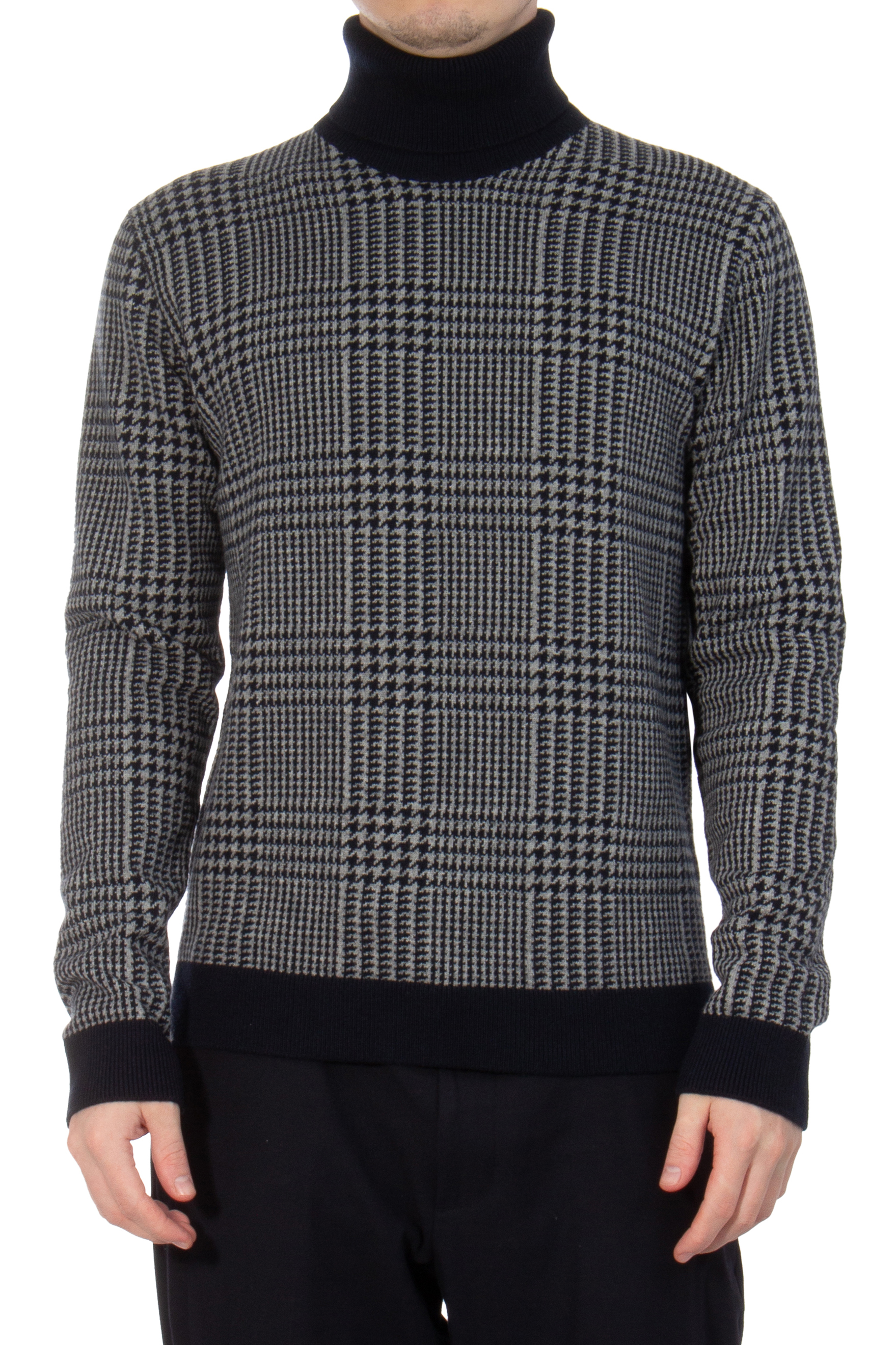 AIDA BARNI Patterned Cashmere Turtleneck Sweater